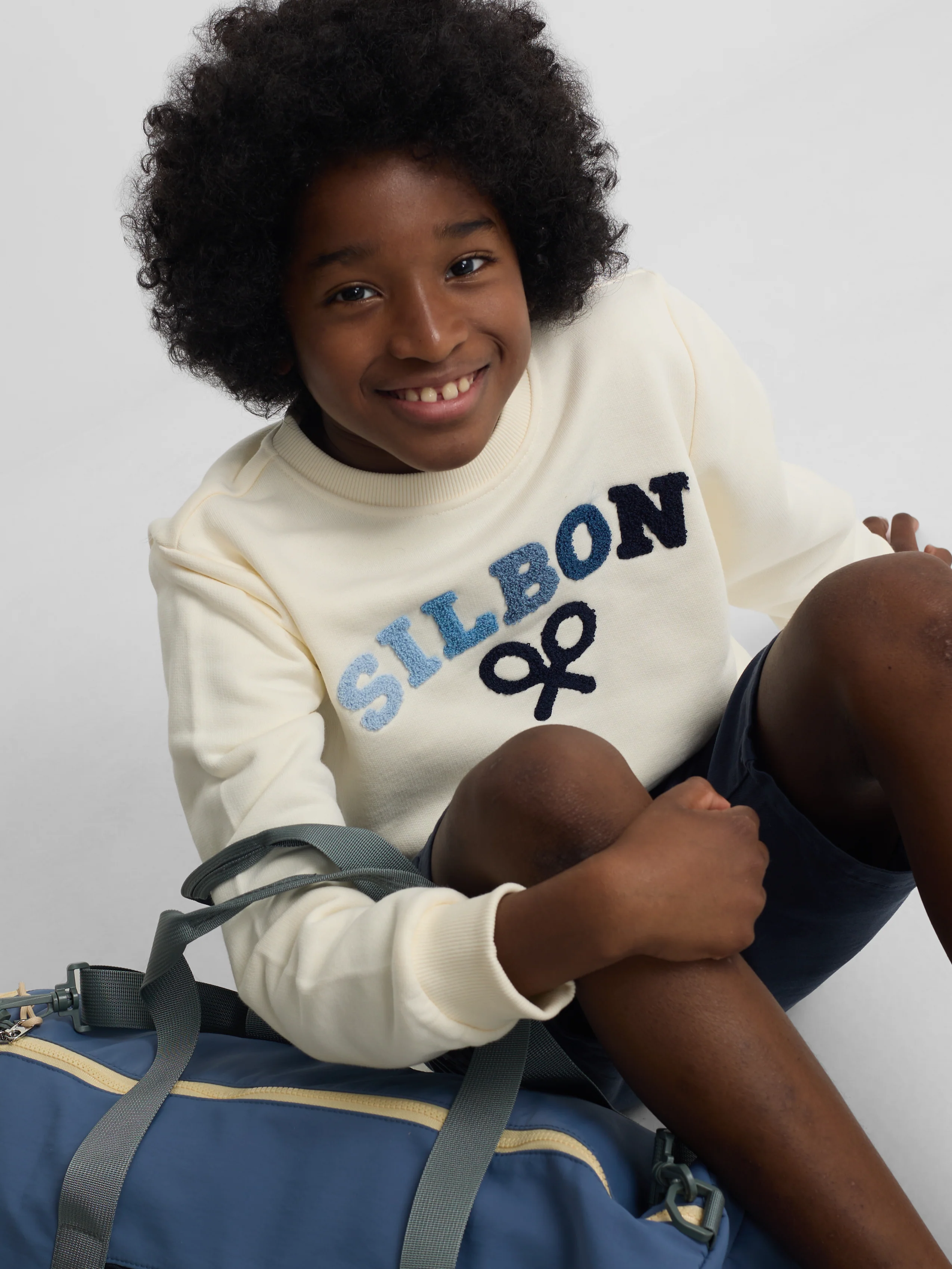 Sudadera kids Silbon raqueta media multicolor crema - Image 4