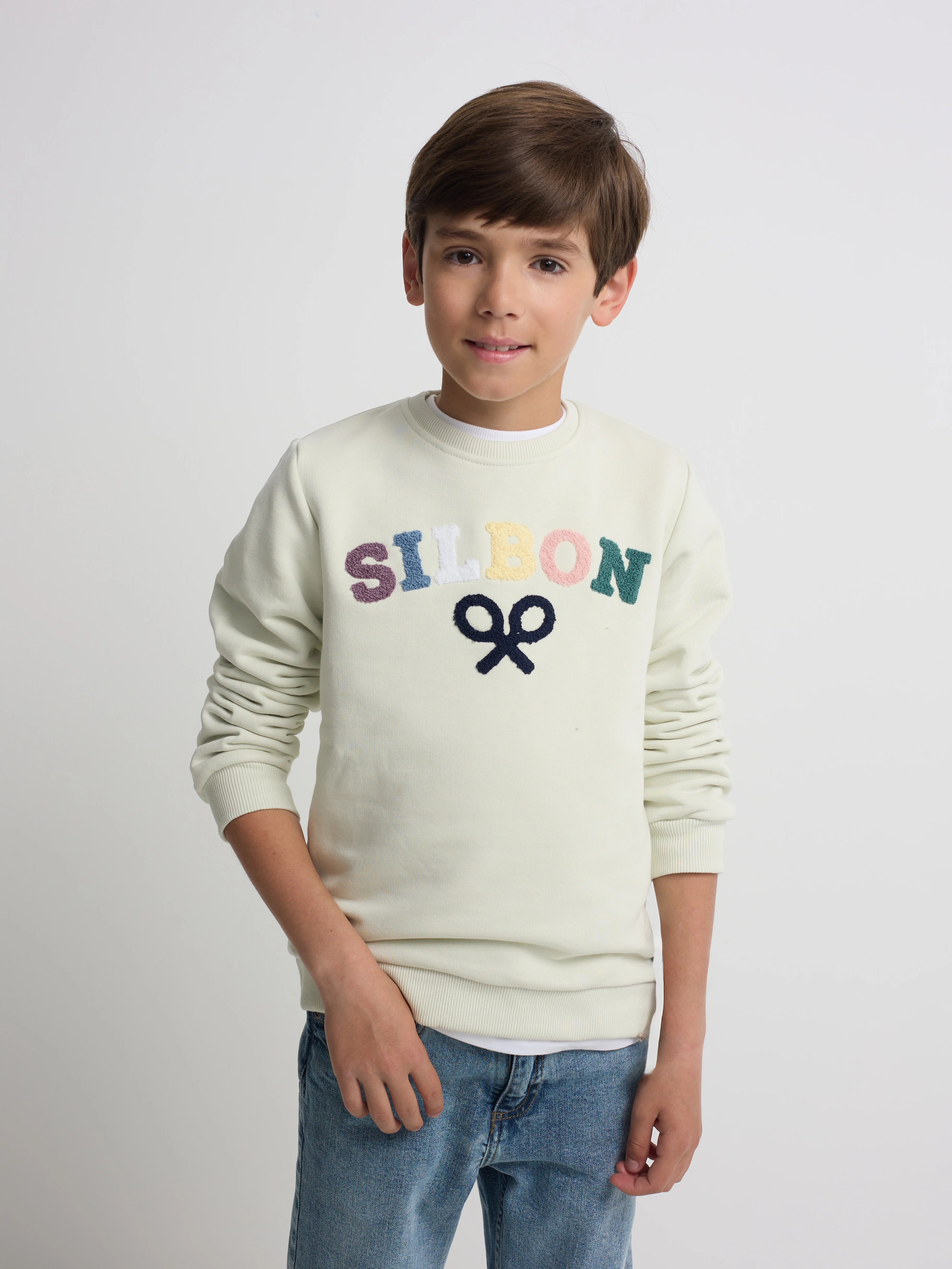Sudadera kids Silbon raqueta media multicolor verde