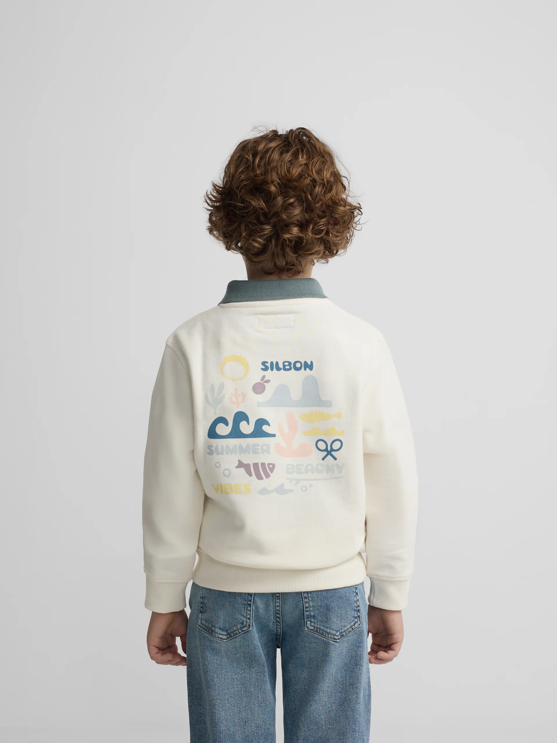 Sudadera kids summer beachy crema
