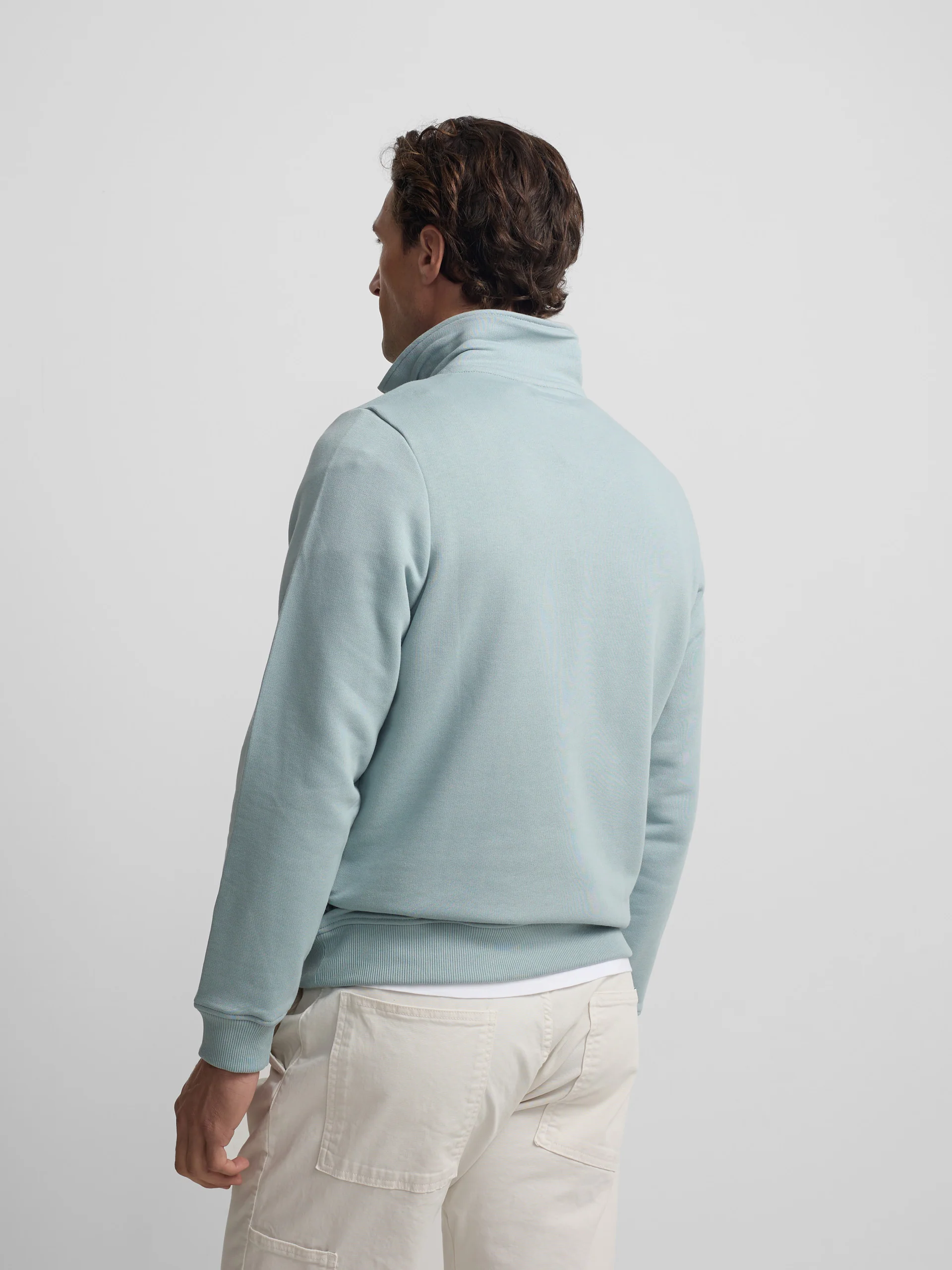 Sudadera media cremallera minilogo aguamarina - Image 4