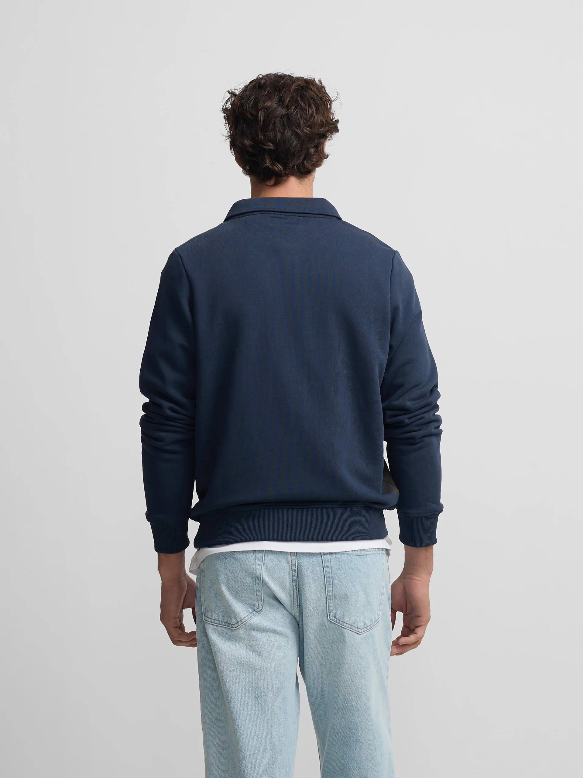 Sudadera media cremallera minilogo azul marino - Image 7