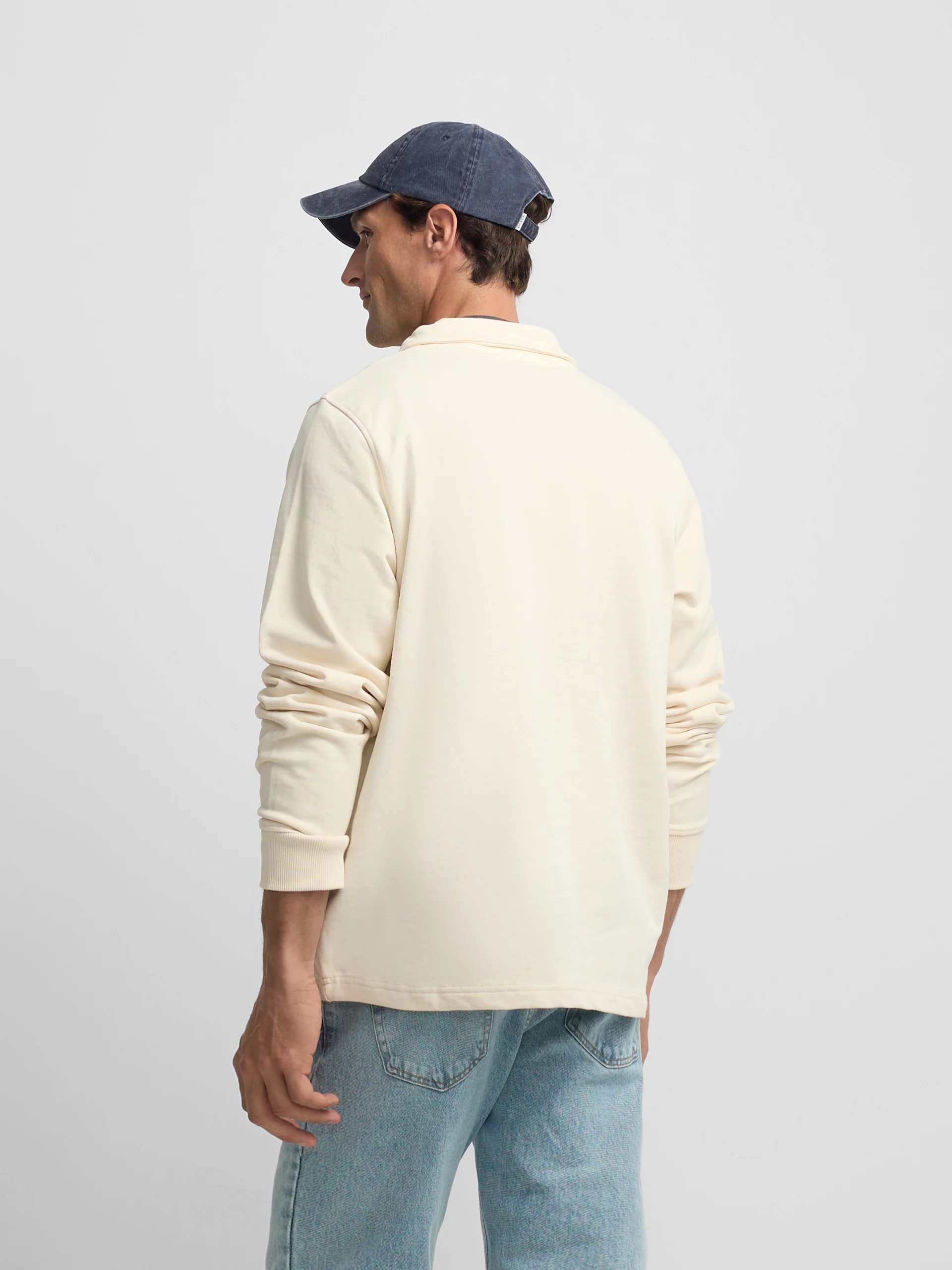 Sudadera media cremallera slow life crema - Image 4
