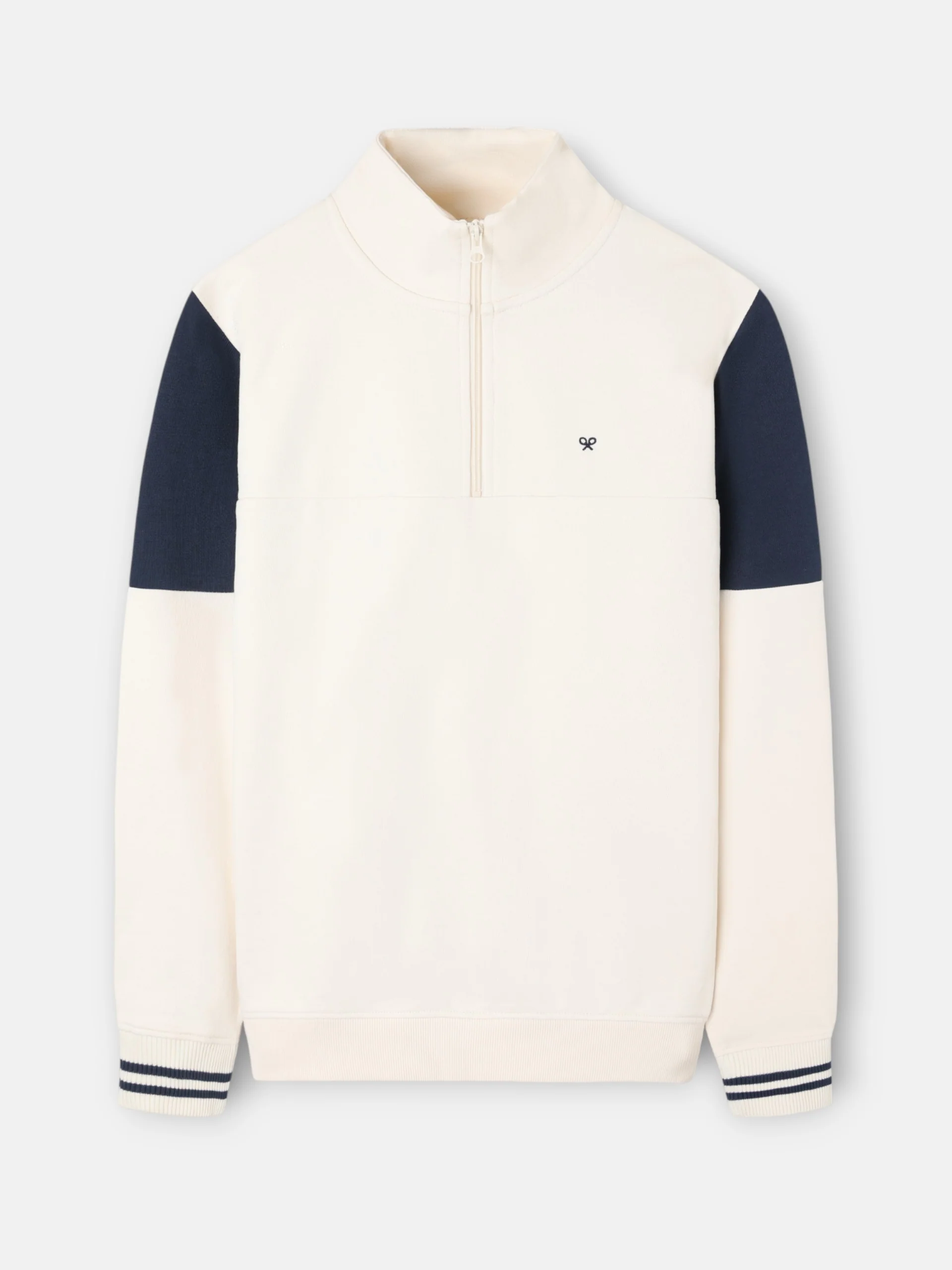 Sudadera media cremallera vintage crema - Image 5