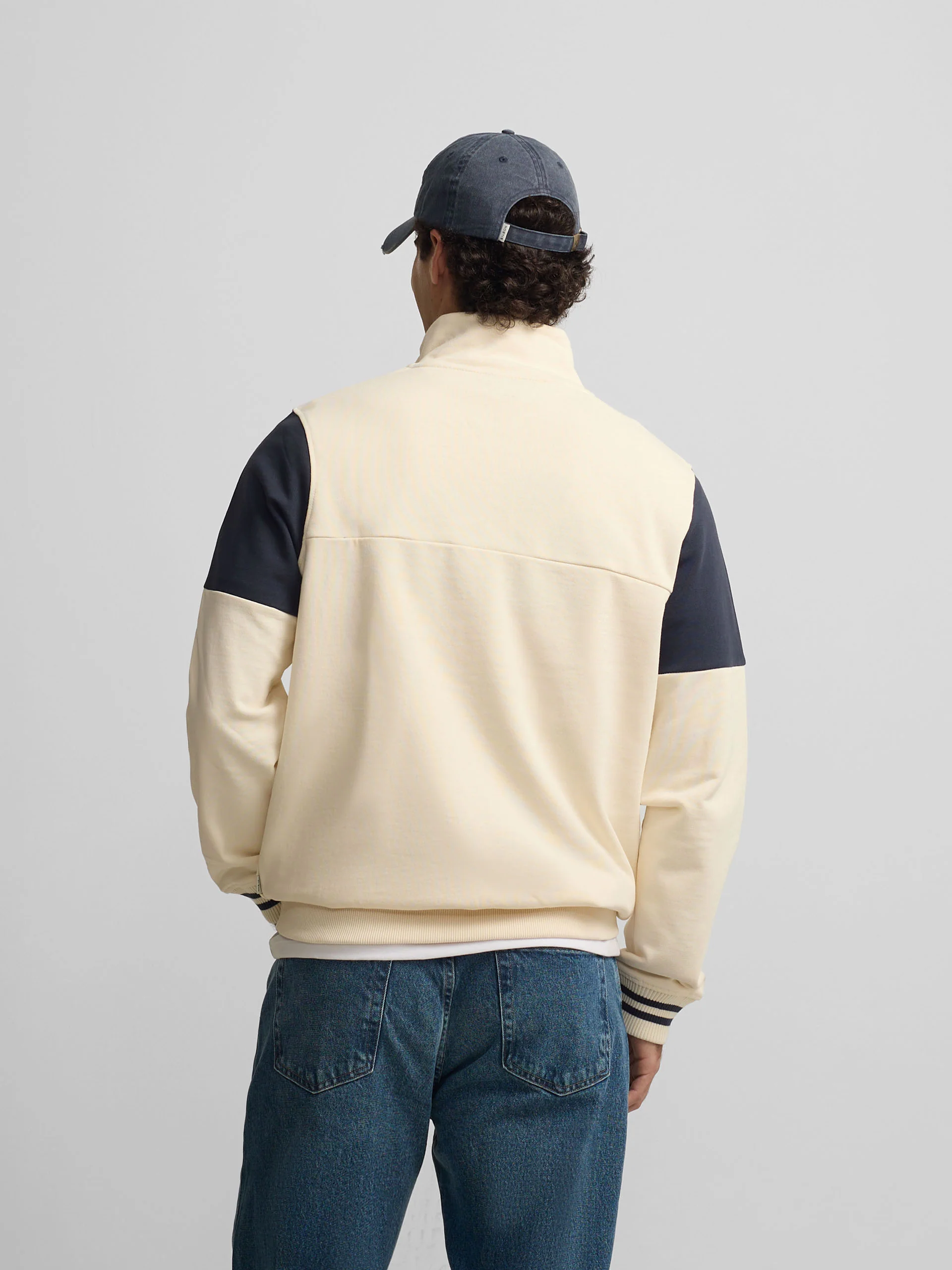 Sudadera media cremallera vintage crema - Image 8