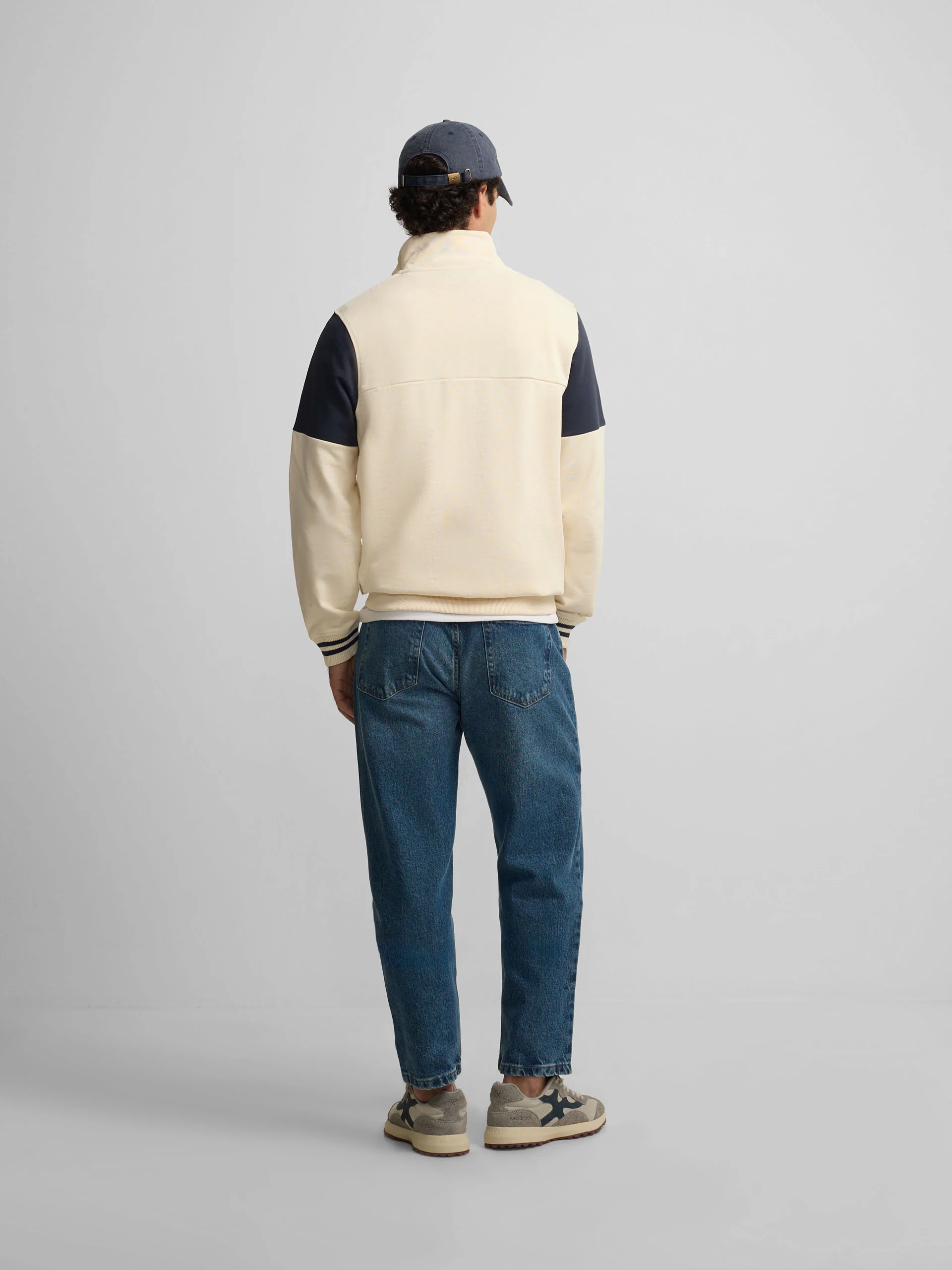 Sudadera media cremallera vintage crema - Image 9
