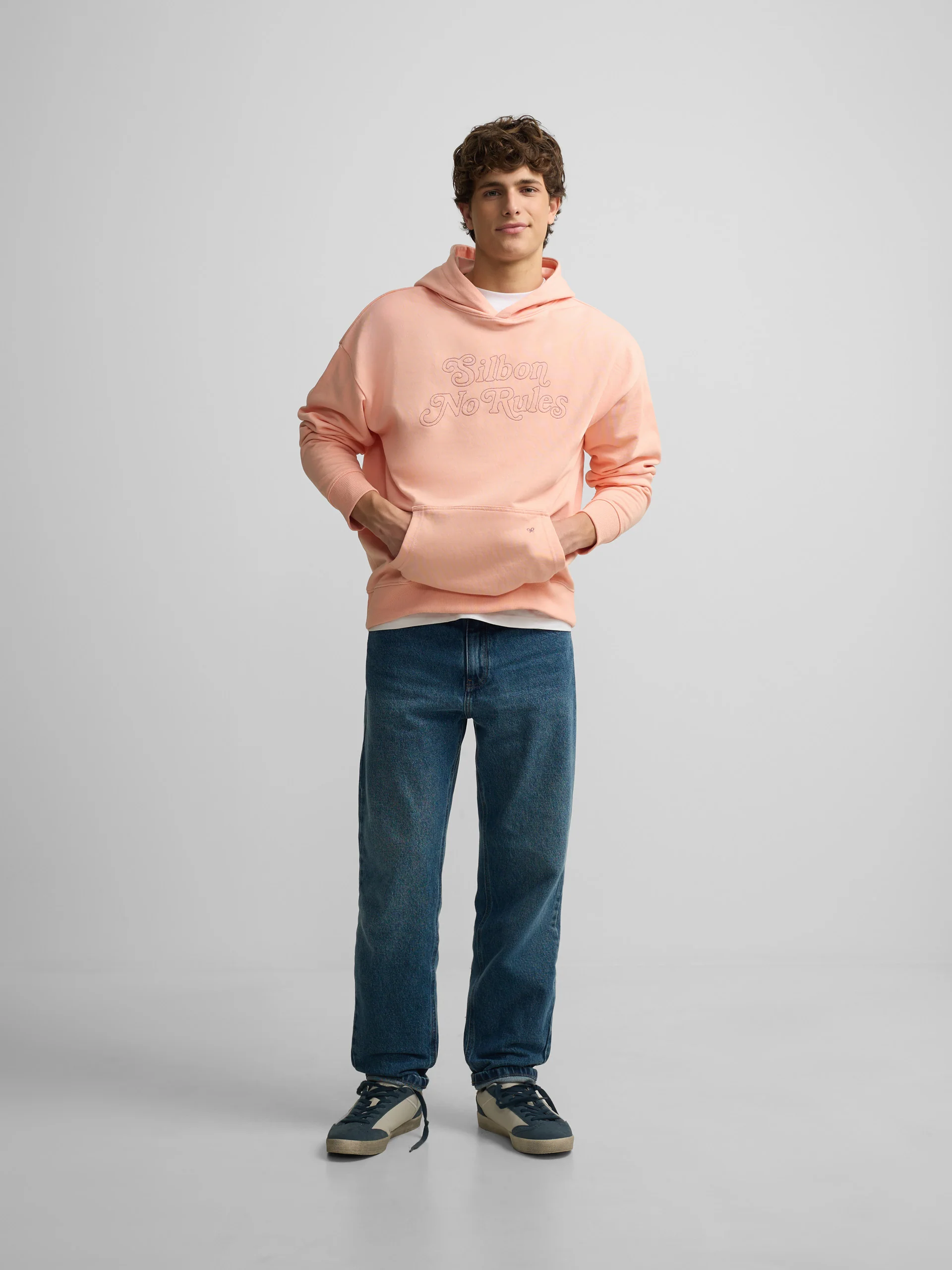 Sudadera relaxed fit hoodie no rules coral - Image 3