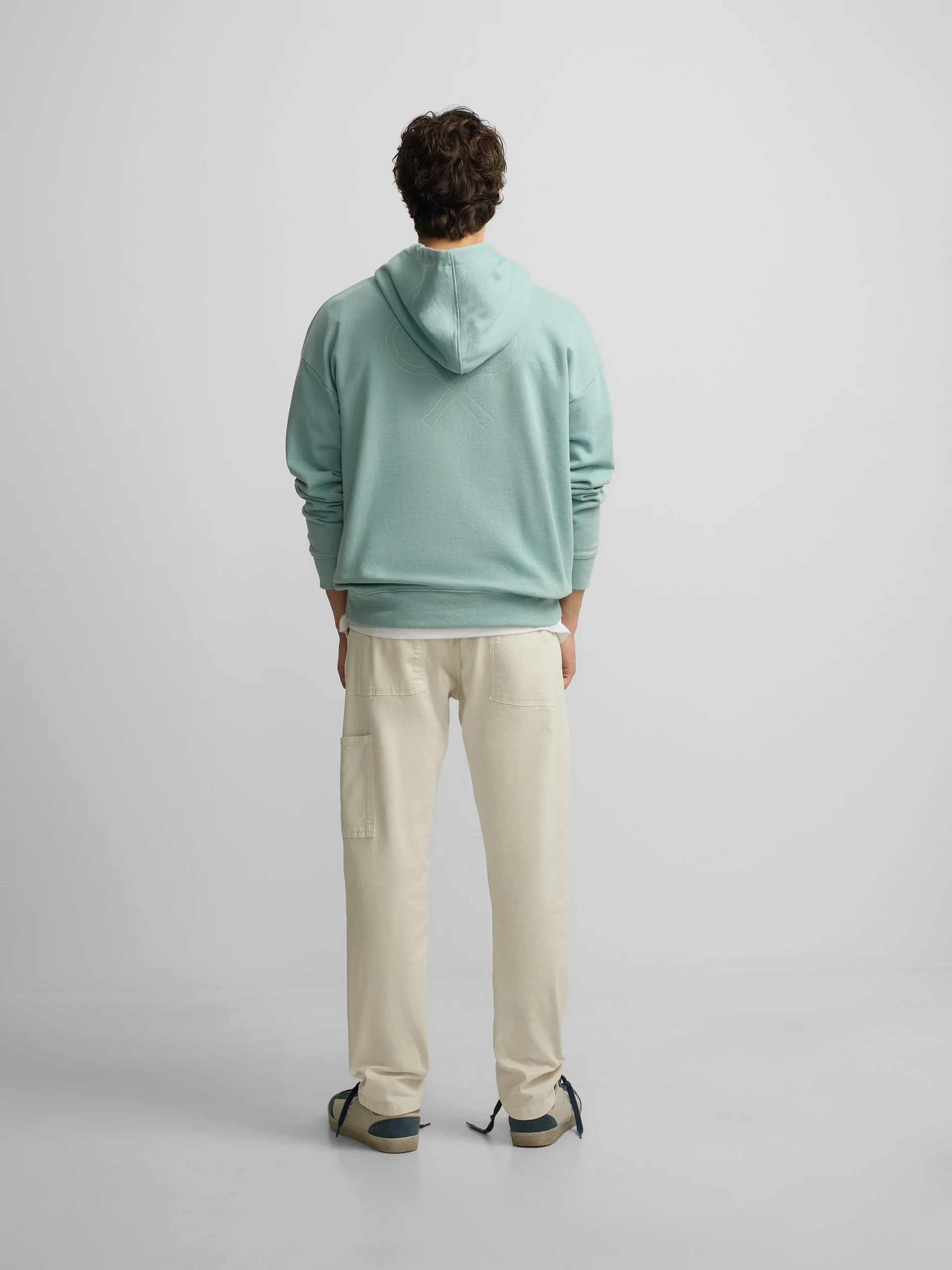 Sudadera relaxed fit hoodie no rules verde gris - Image 6