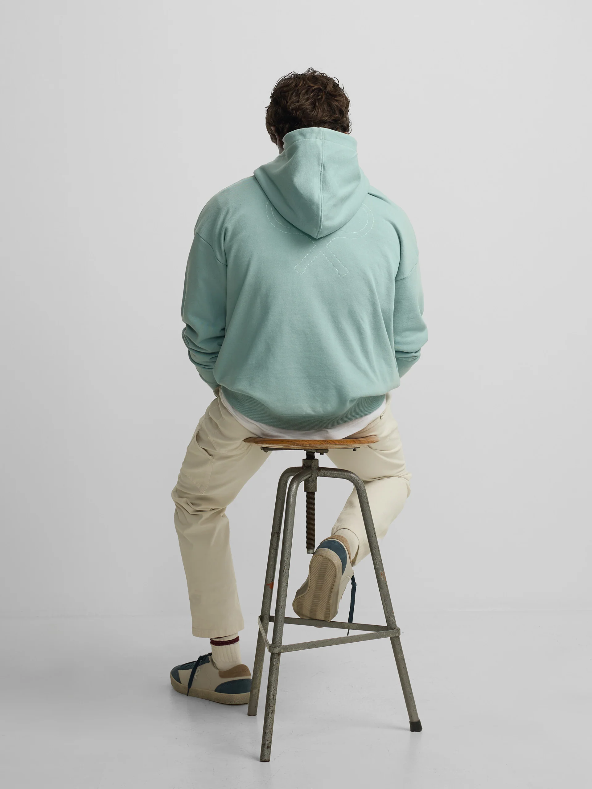 Sudadera relaxed fit hoodie no rules verde gris - Image 7