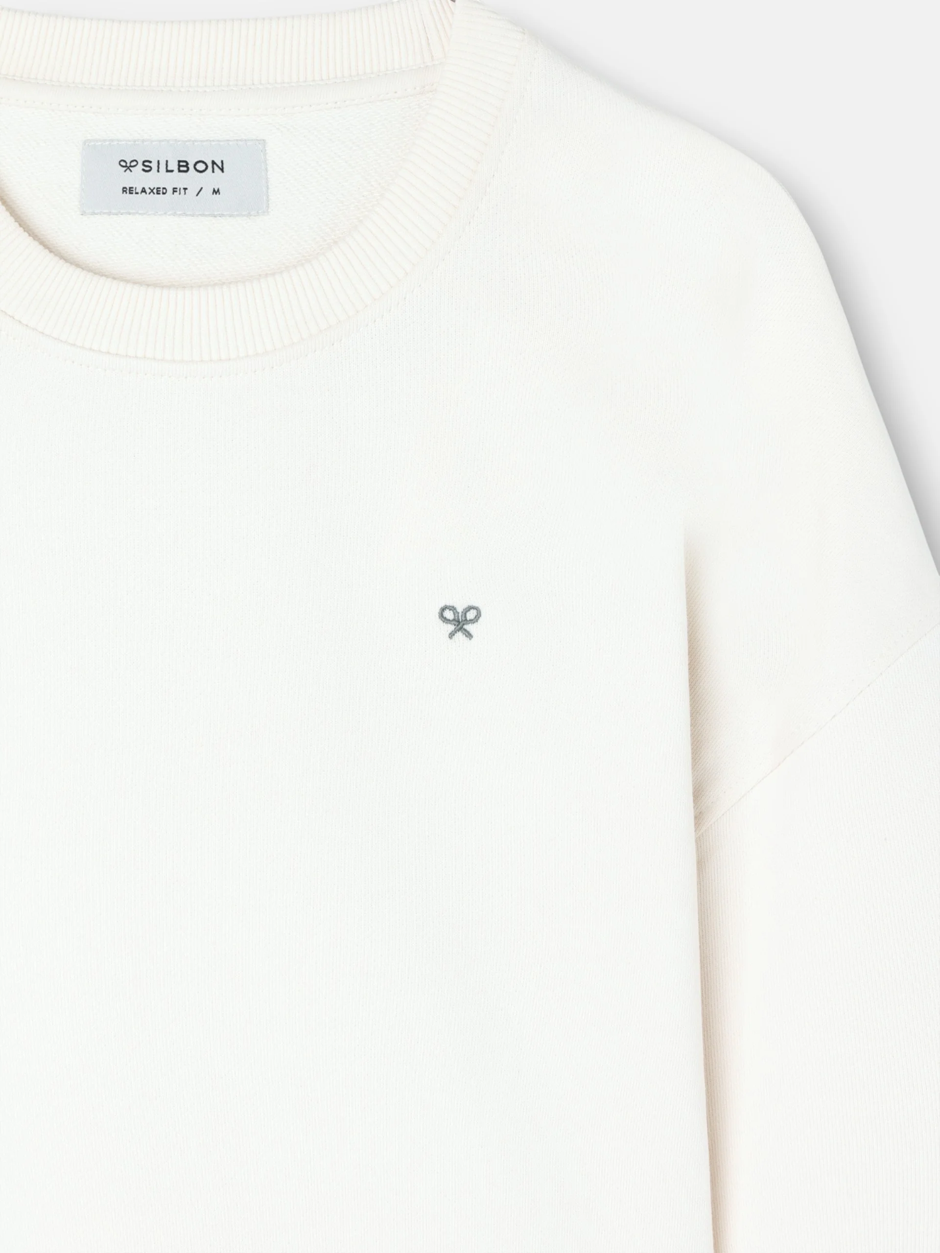 Sudadera relaxed fit plans crema - Image 2