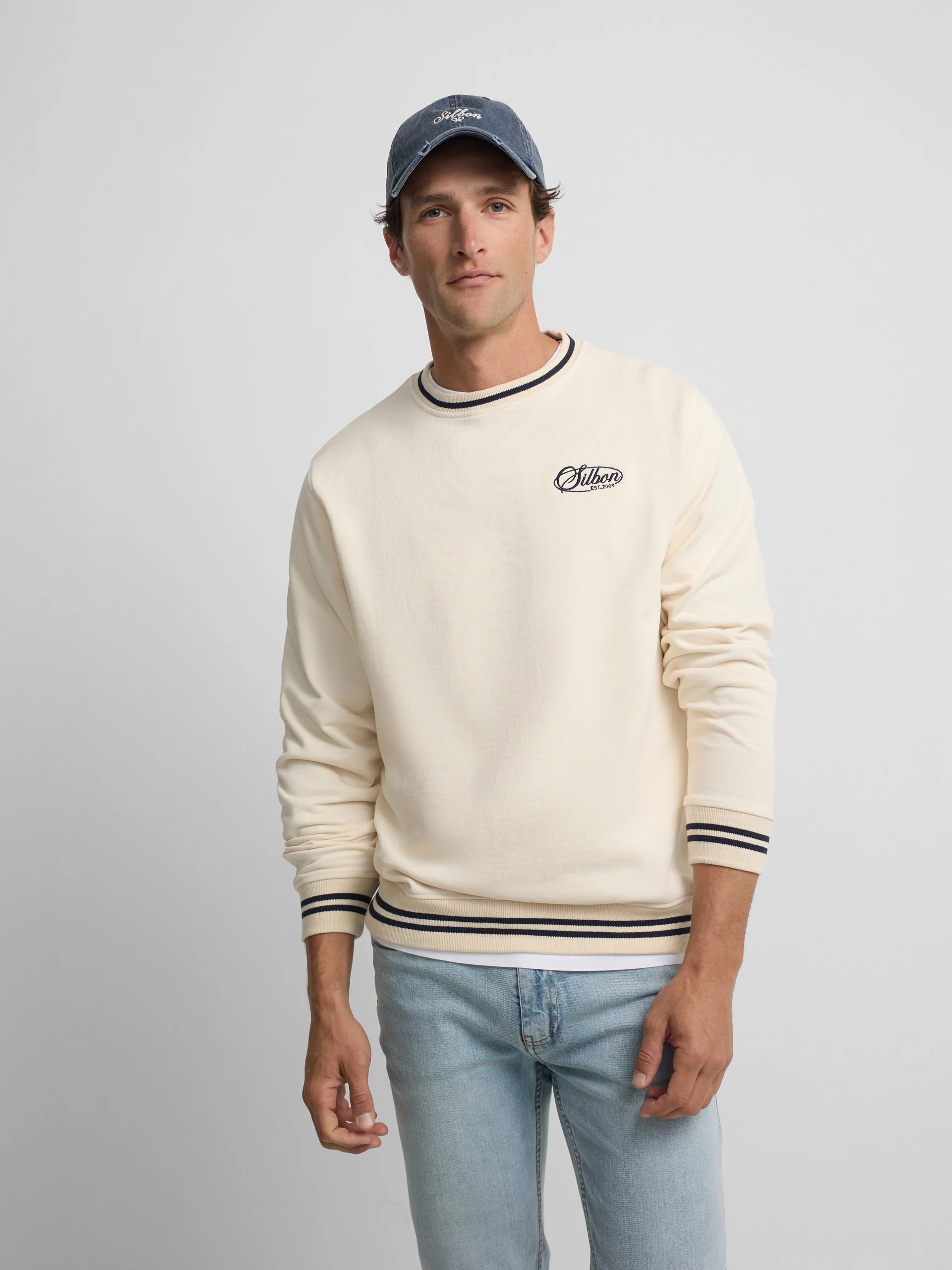 Sudadera ribs retro crema - Image 4