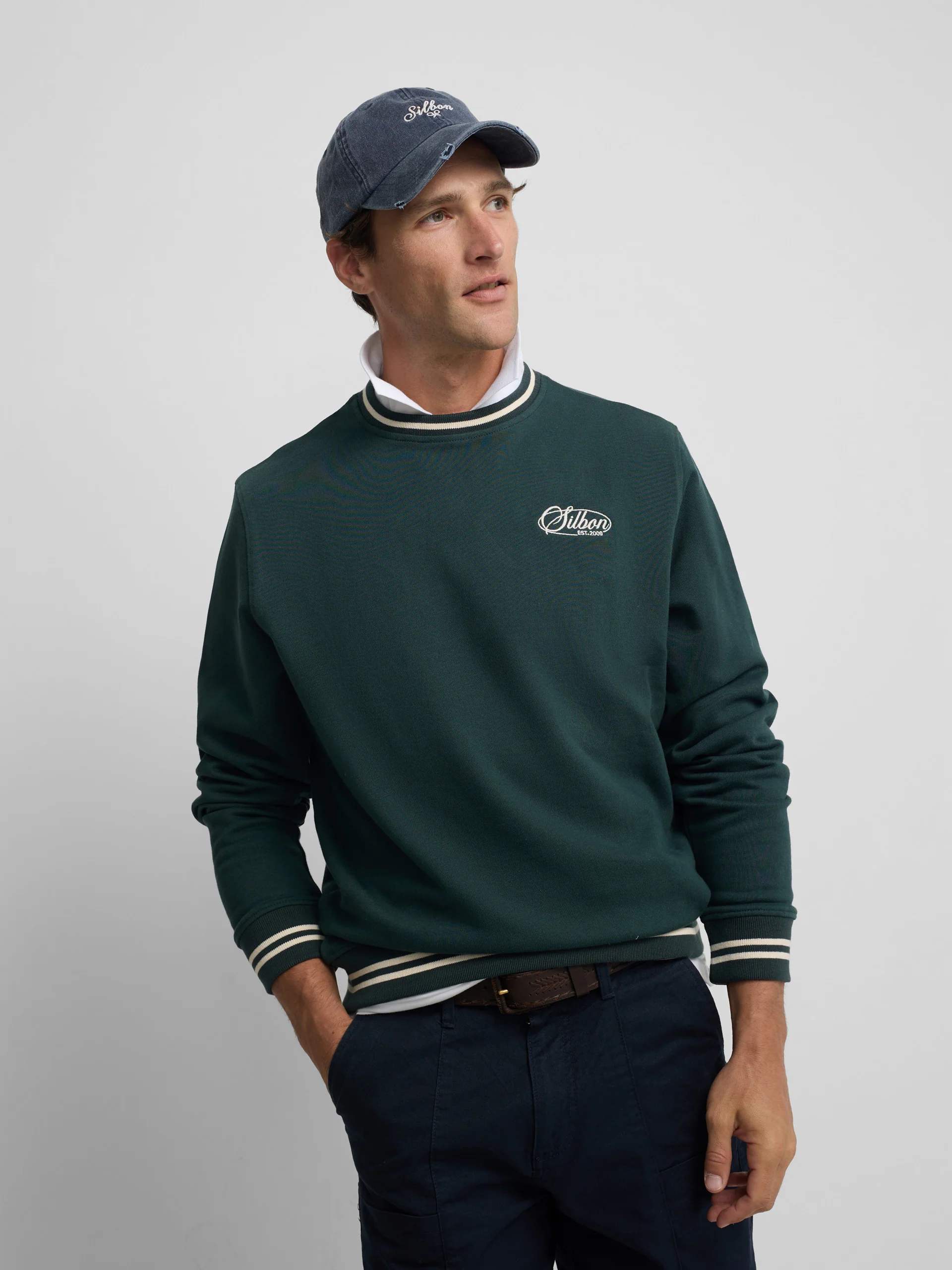 Sudadera ribs retro verde oscuro - Image 3
