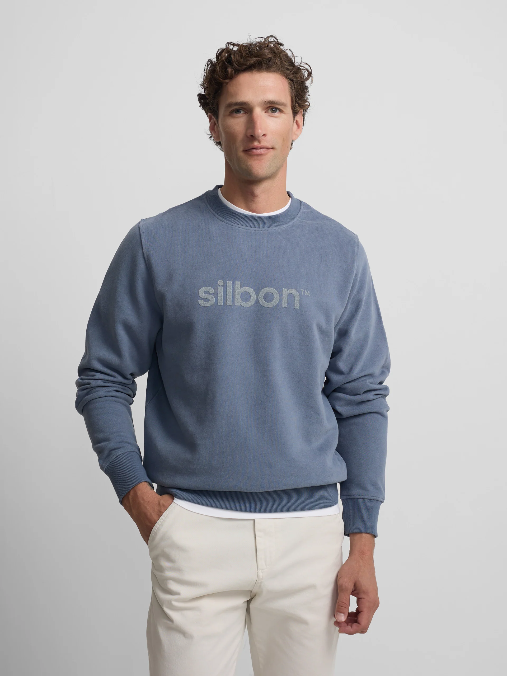 Sudadera Silbon flock azul indigo