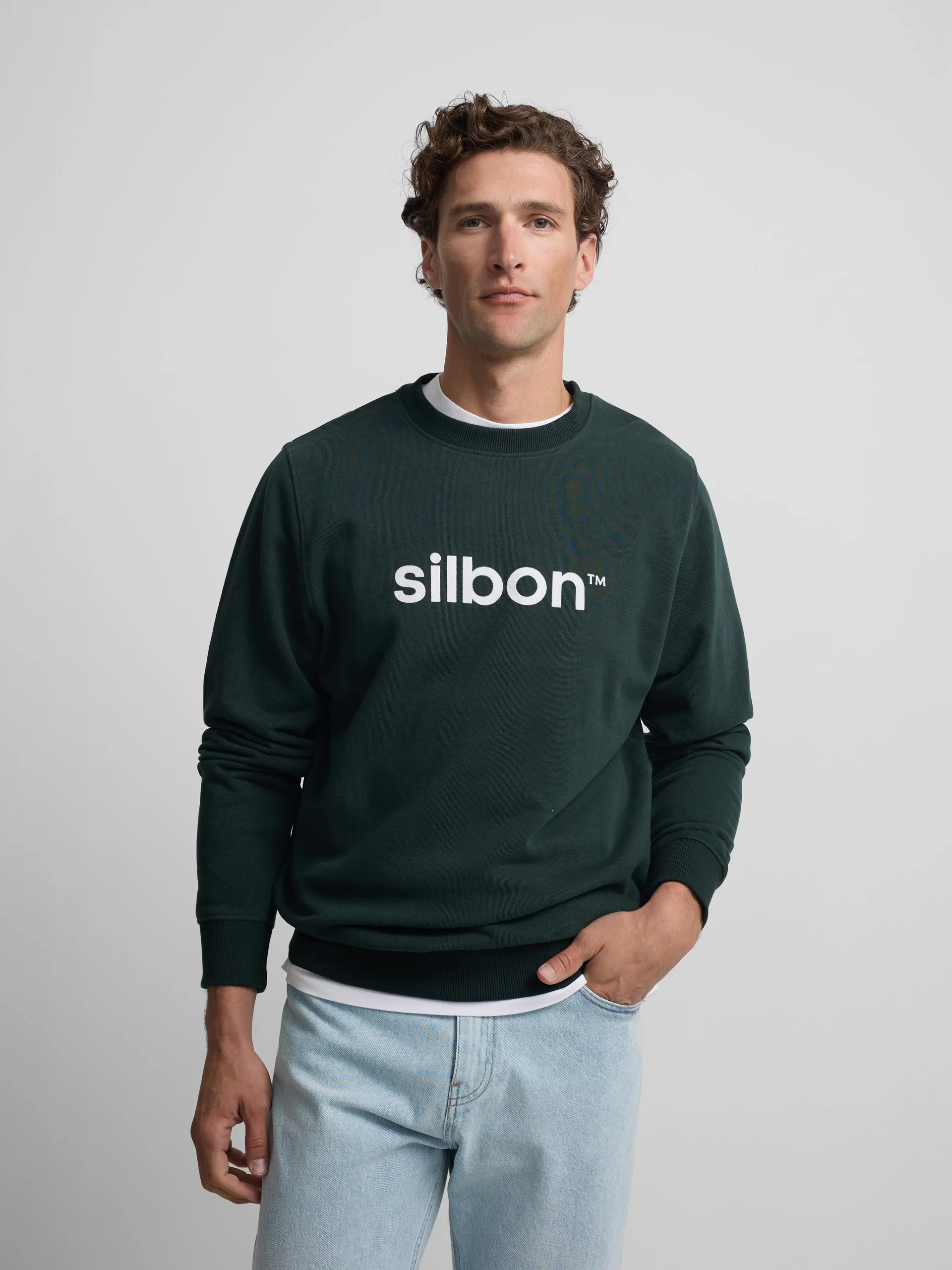 Sudadera Silbon flock verde oscuro - Image 3