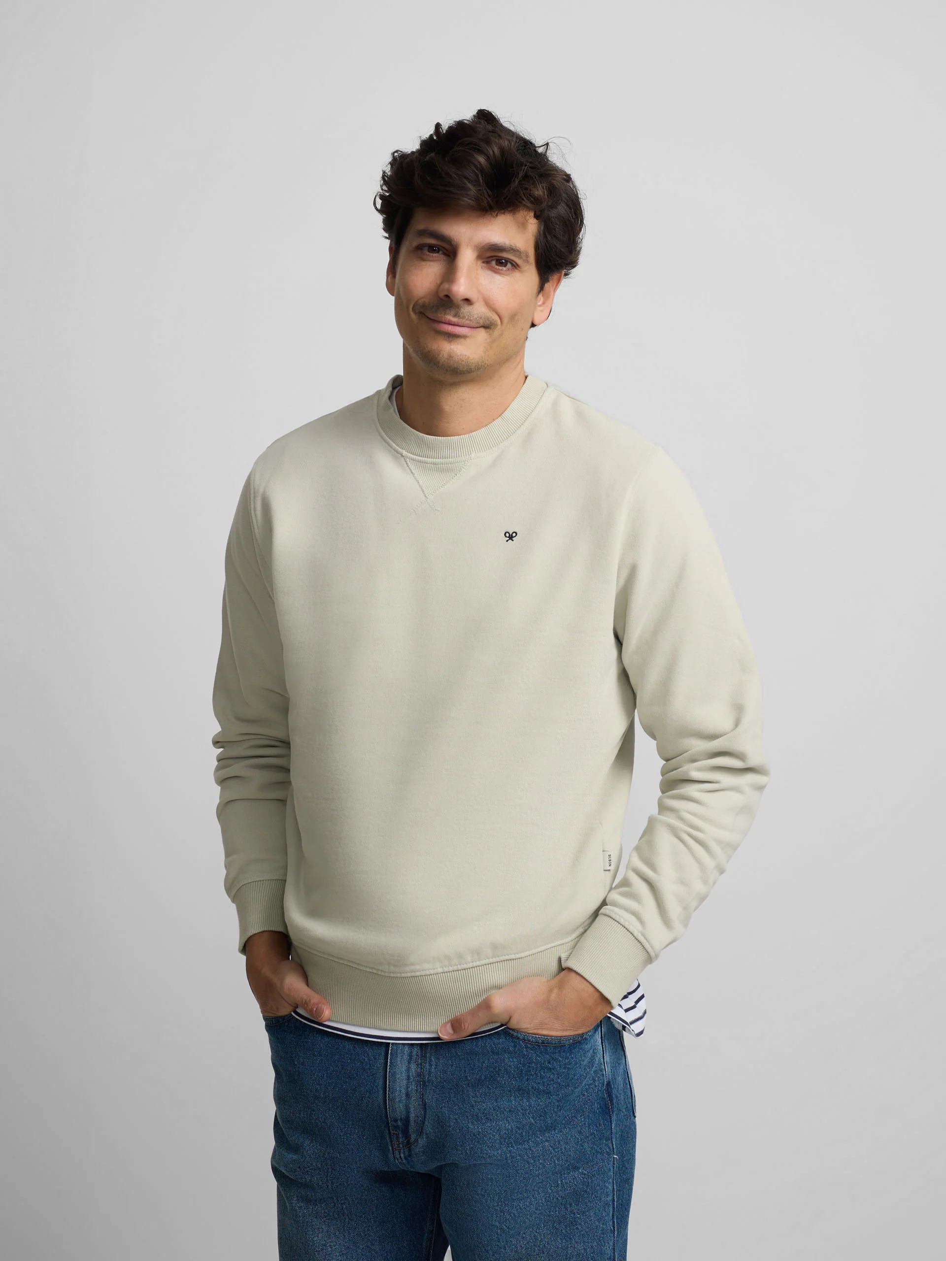 Sudadera Silbon minilogo verde claro - Image 4