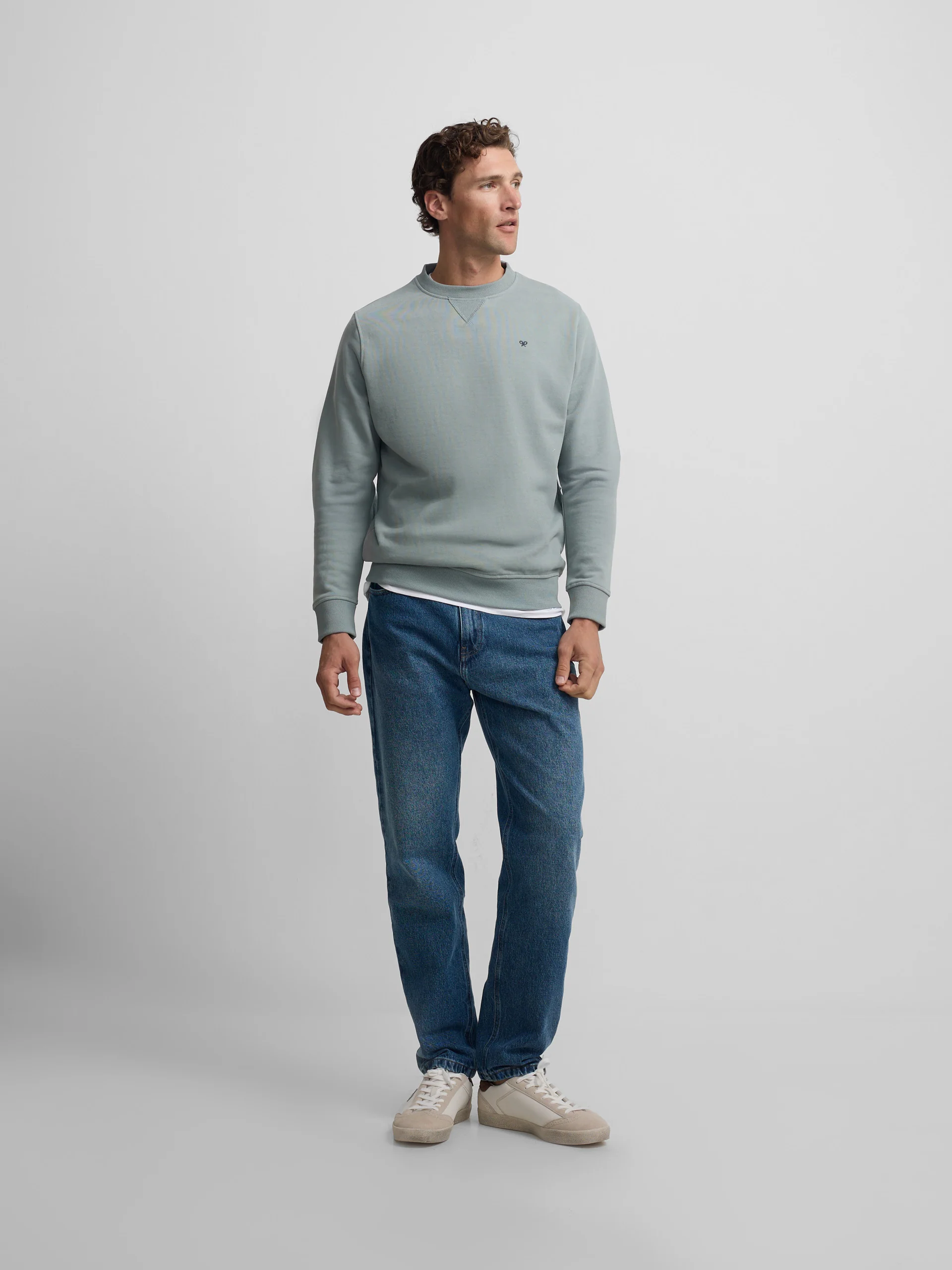 Sudadera silbon minilogo verde gris - Image 3
