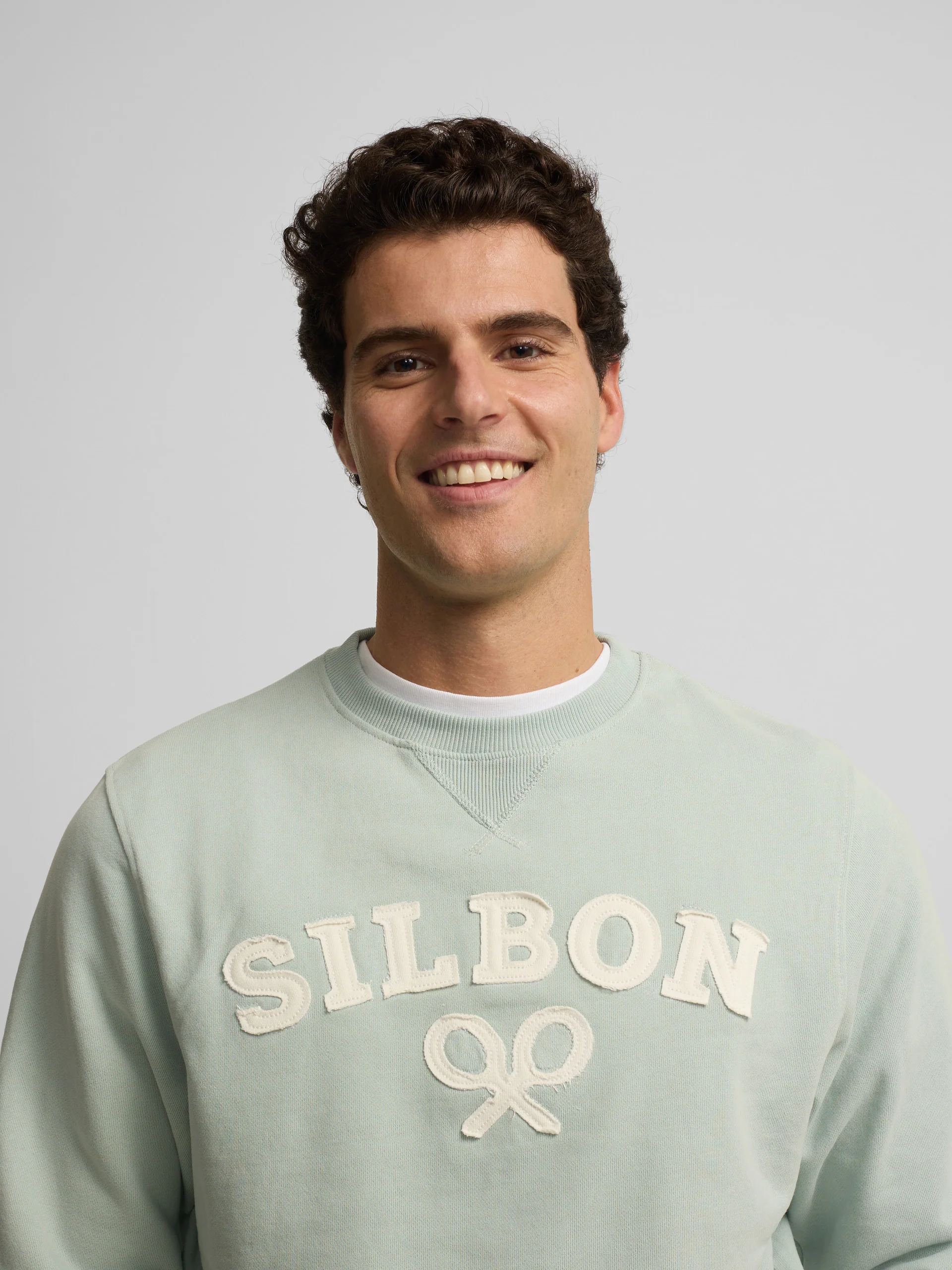 Sudadera Silbon raqueta media aguamarina
