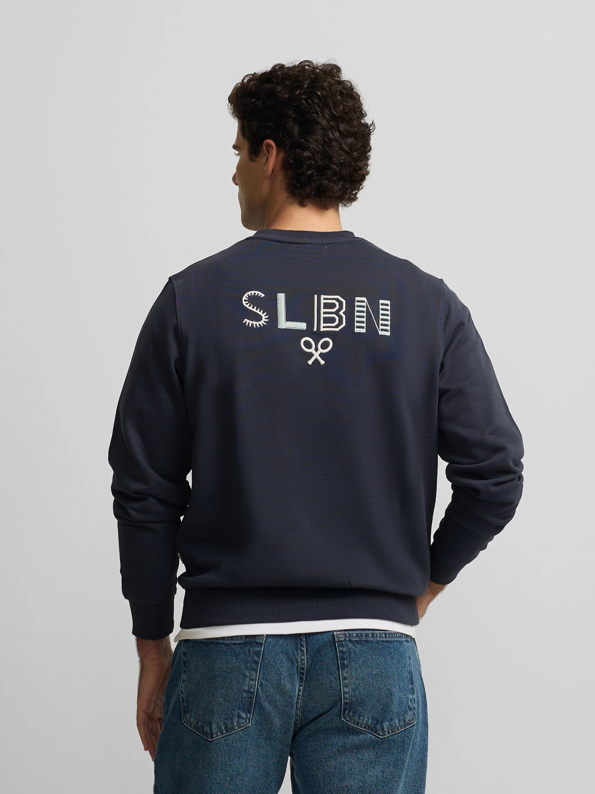 Sudadera slbn bordados azul marino