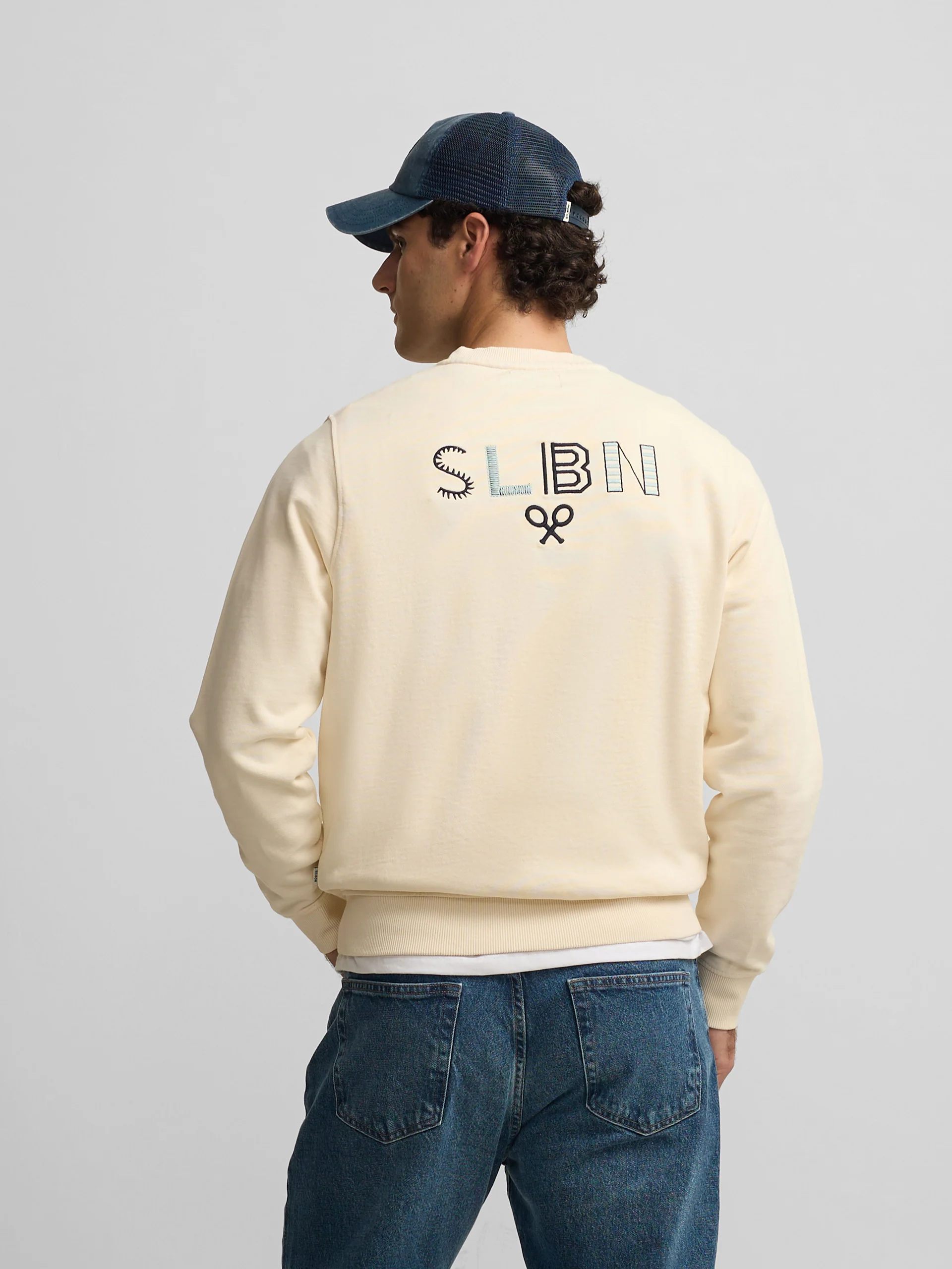 Sudadera slbn bordados crema - Image 2