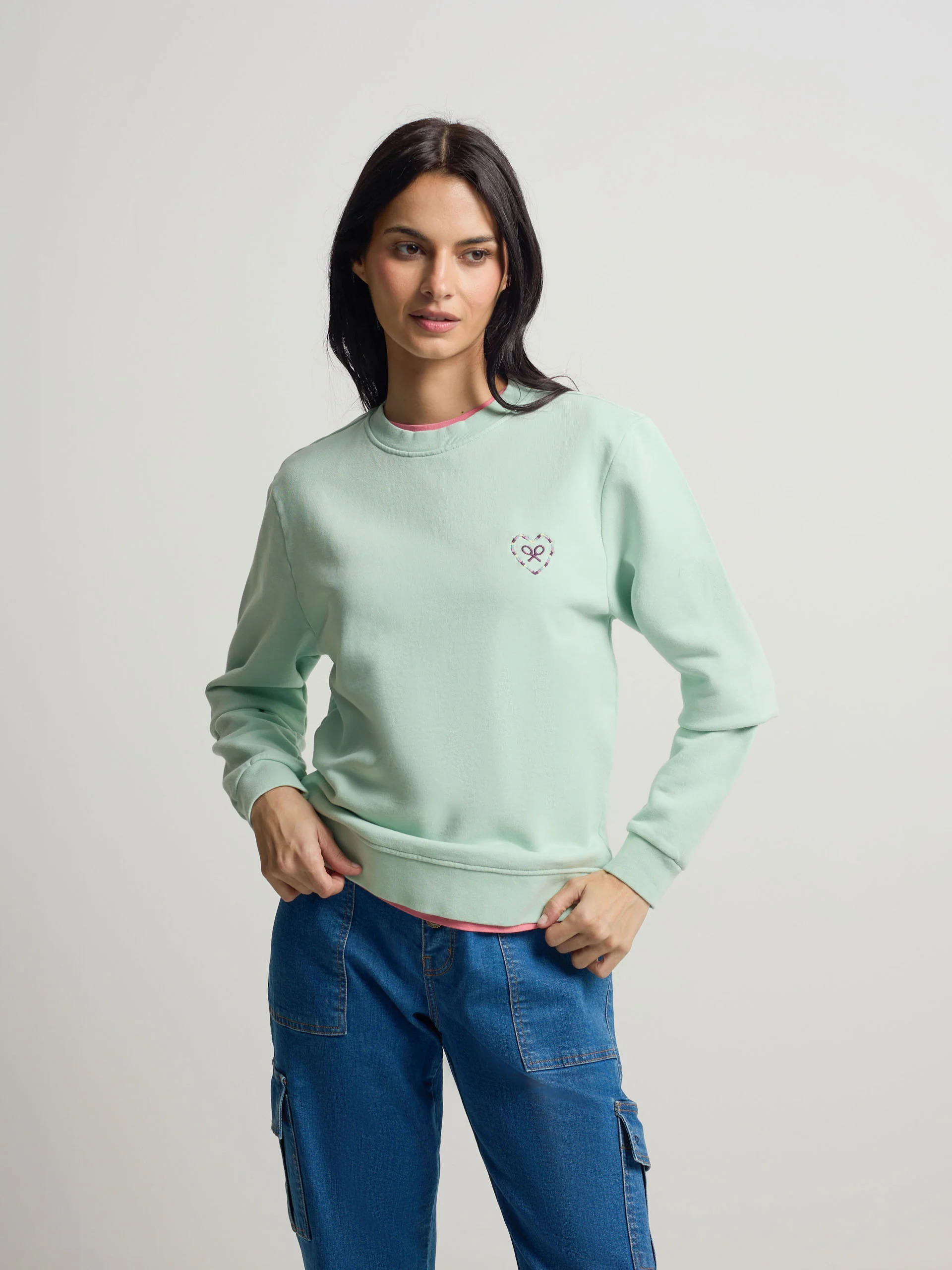 Sudadera woman corazon love verde - Image 3