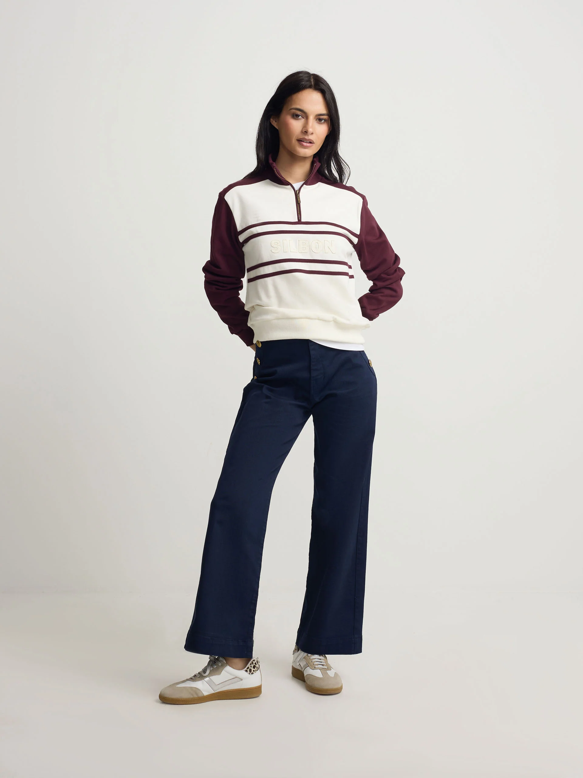 Sudadera woman cremallera silbon granate - Image 4