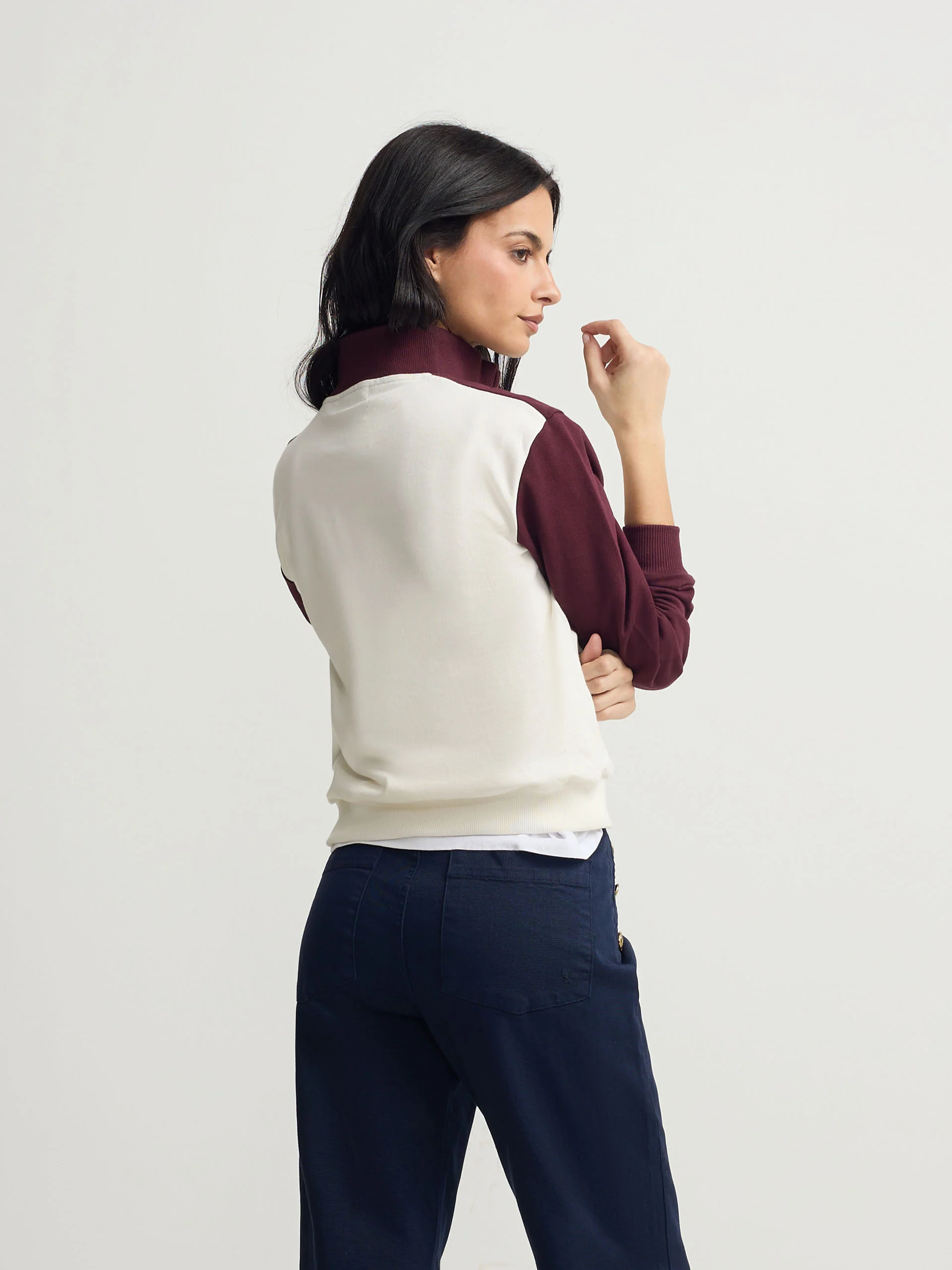 Sudadera woman cremallera silbon granate - Image 5