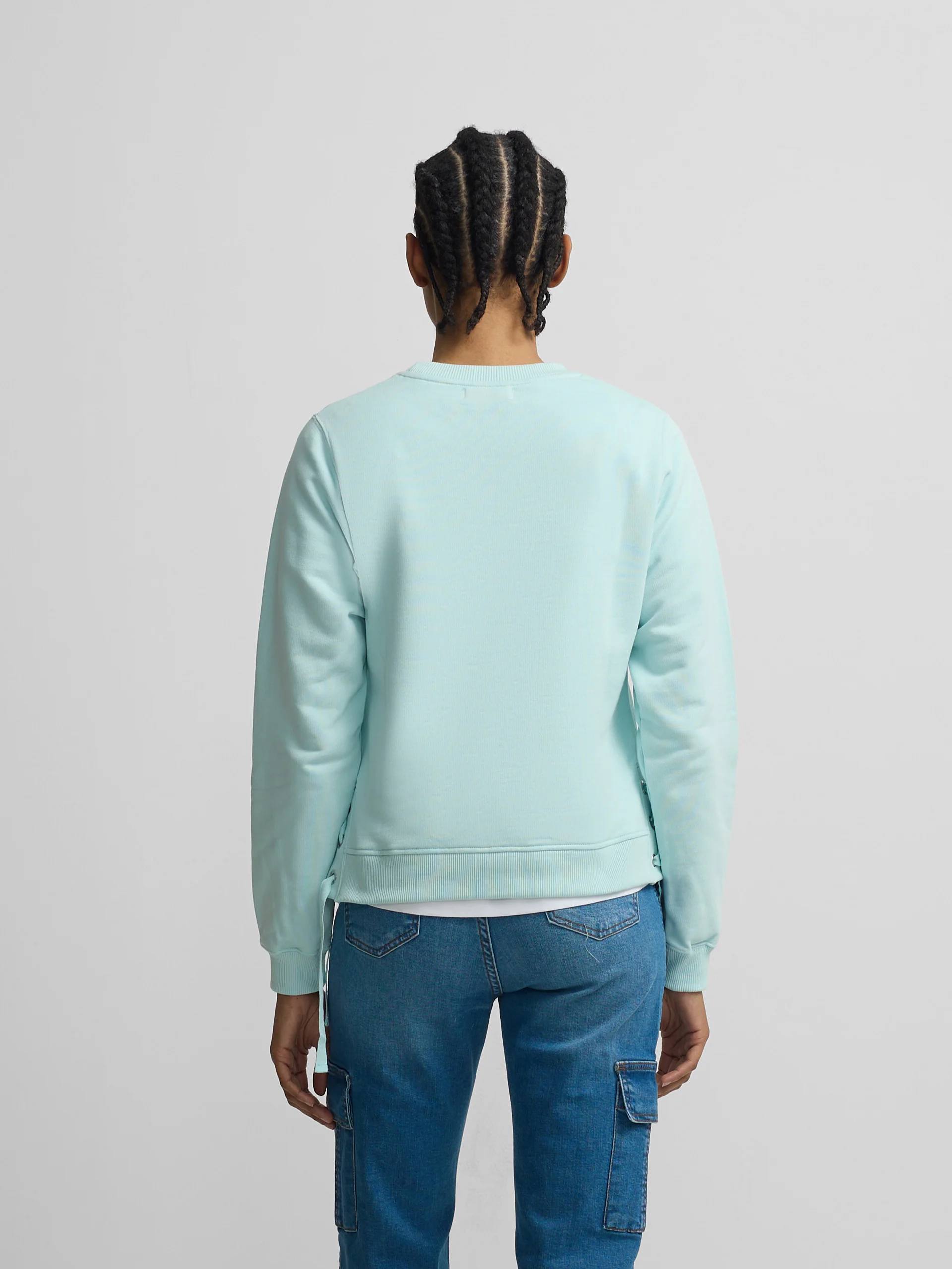 Sudadera woman detalle cuerdas verde agua - Image 6