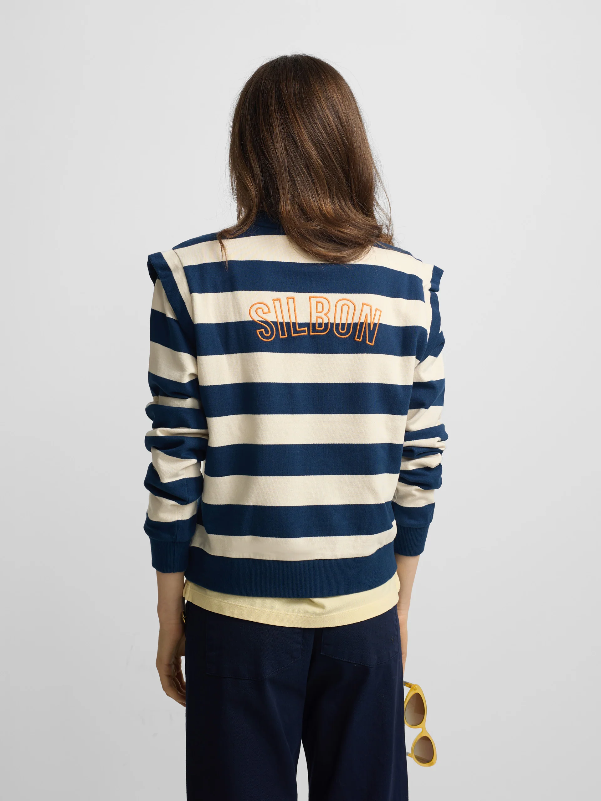 Sudadera woman hombreras rayas azules - Image 4