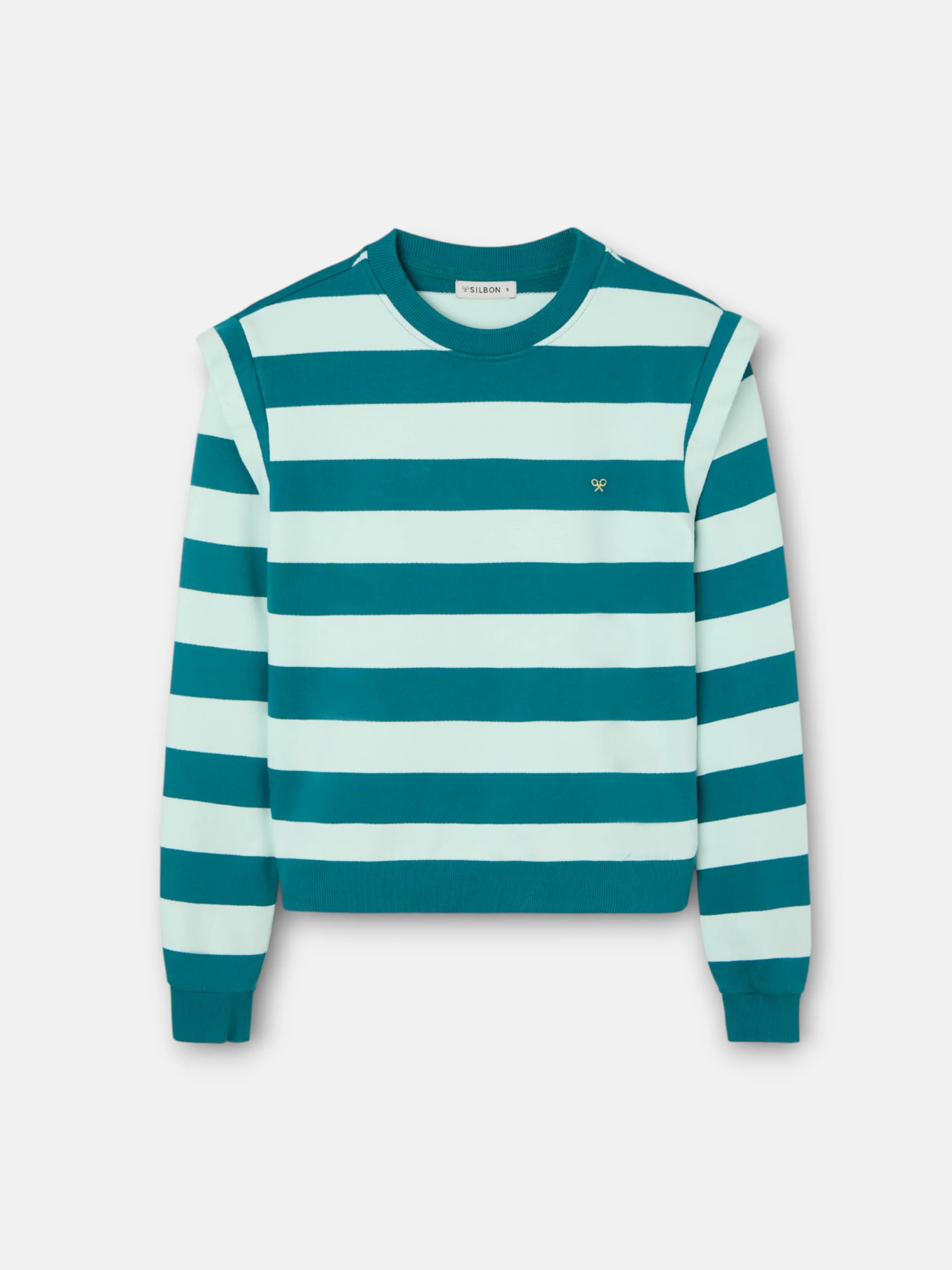 Sudadera woman hombreras rayas verdes - Image 4