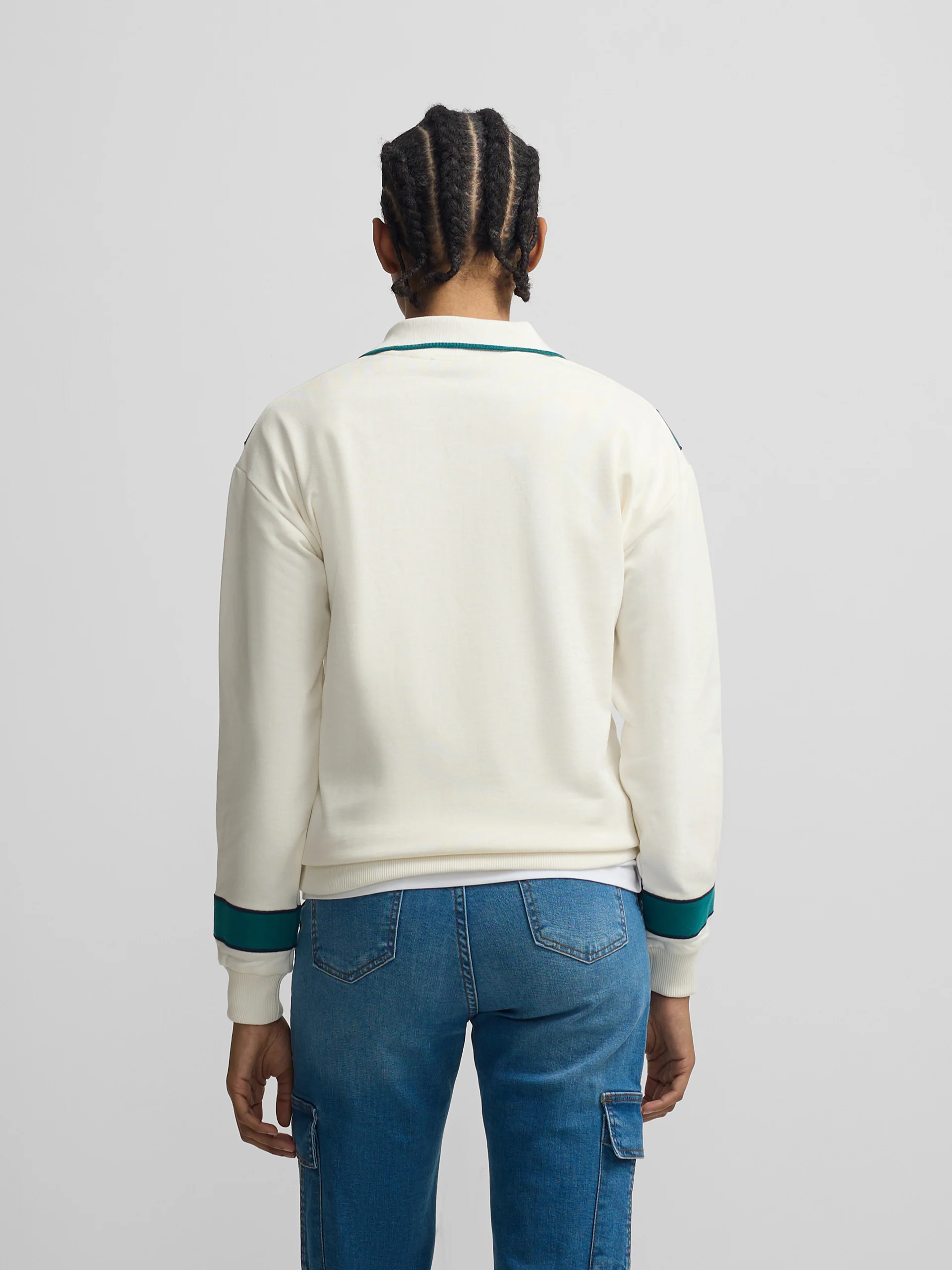 Sudadera woman retro verde y cruda - Image 4