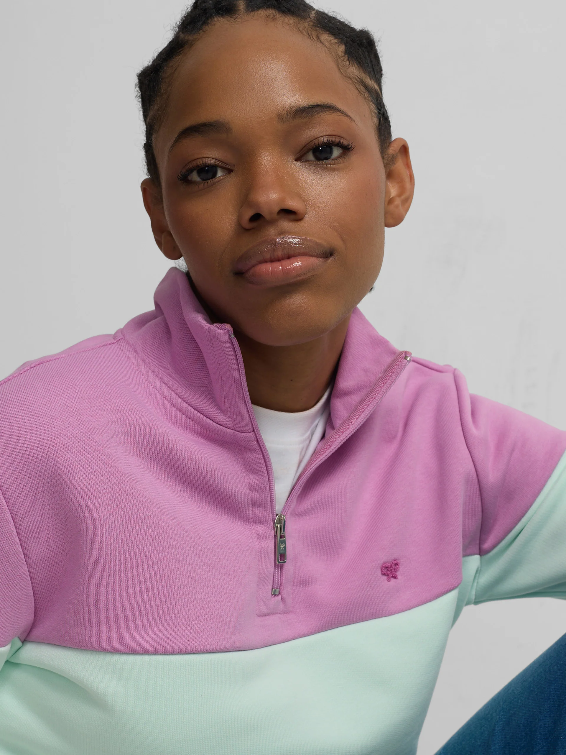 Sudadera woman tricolor morado y verde - Image 3