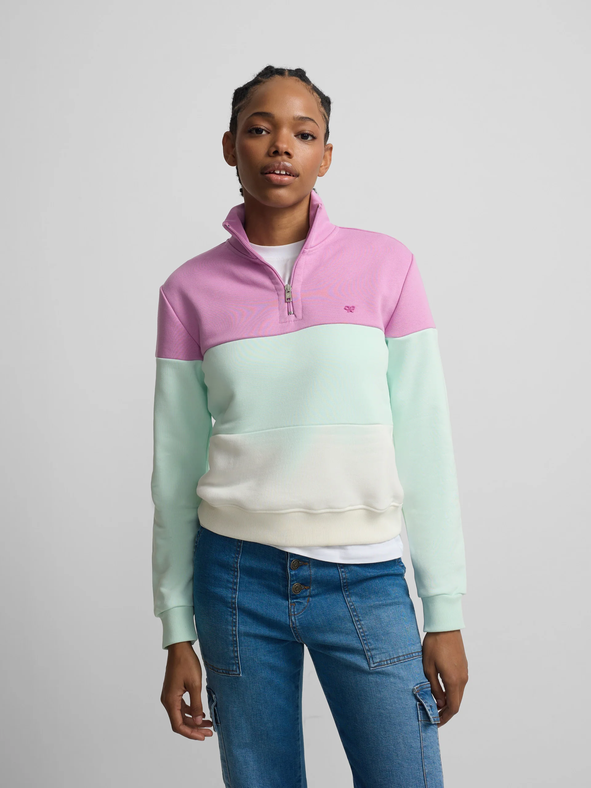 Sudadera woman tricolor morado y verde - Image 4