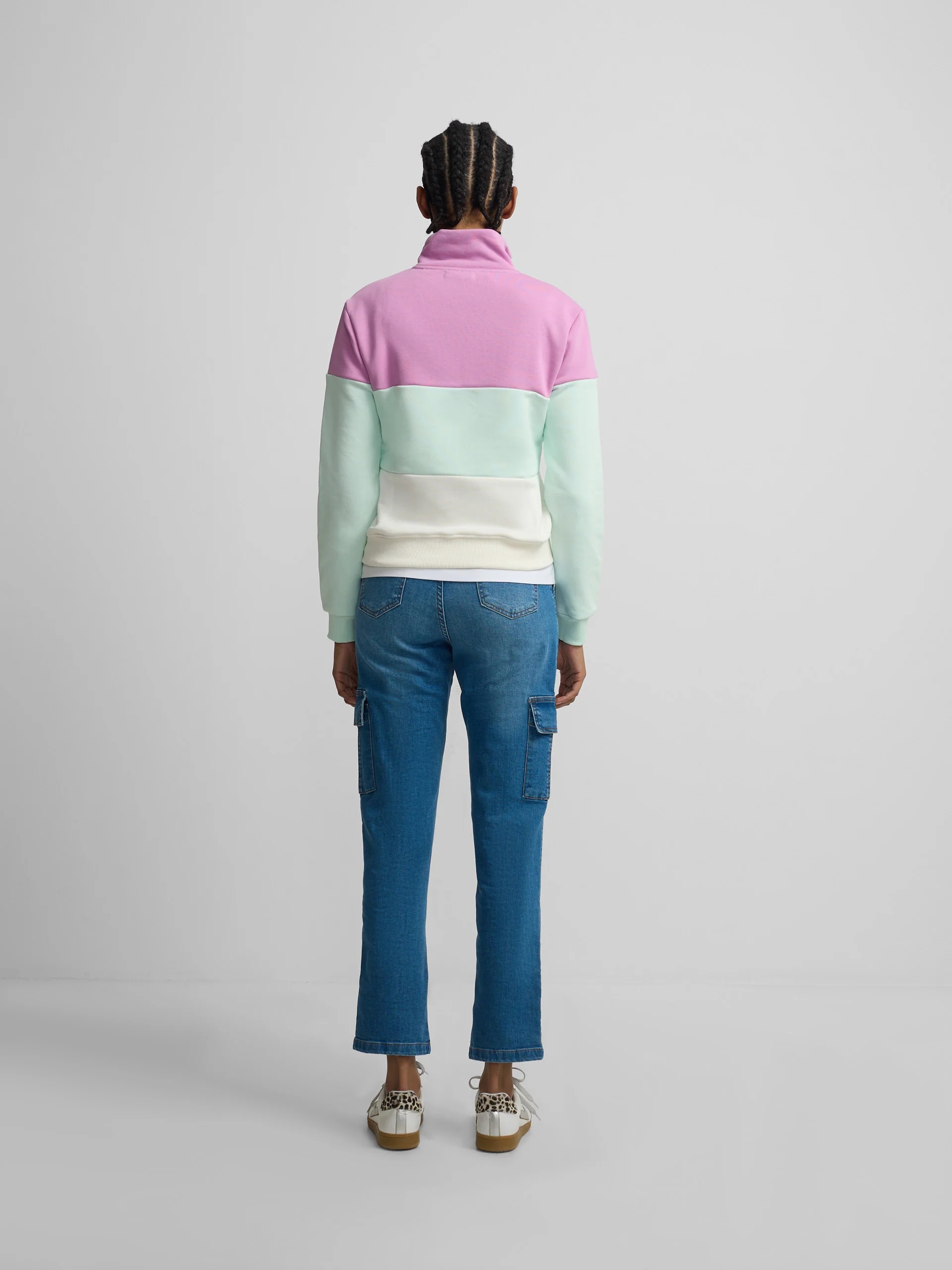 Sudadera woman tricolor morado y verde - Image 7
