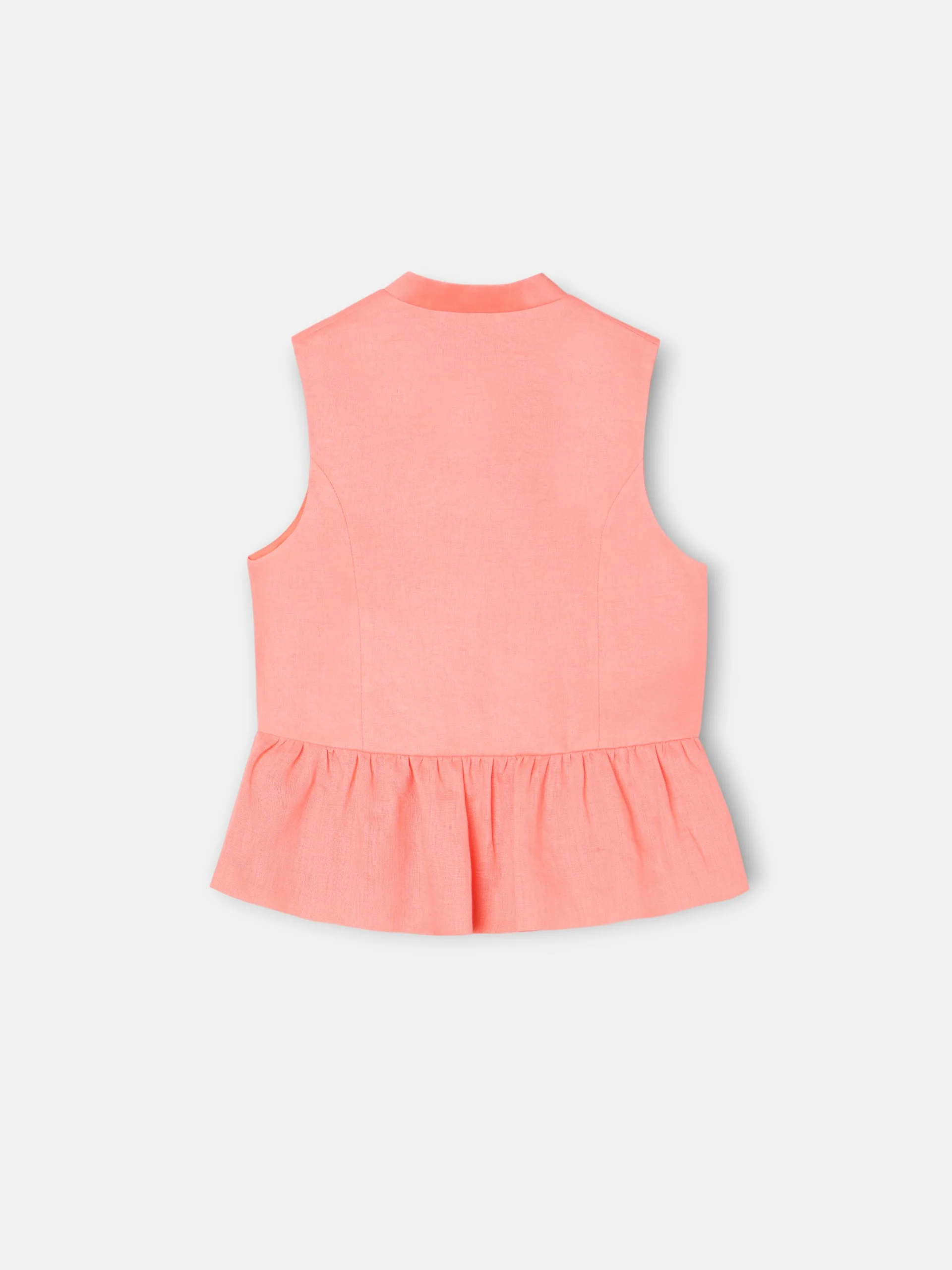 Top girl lino botones coral - Image 9