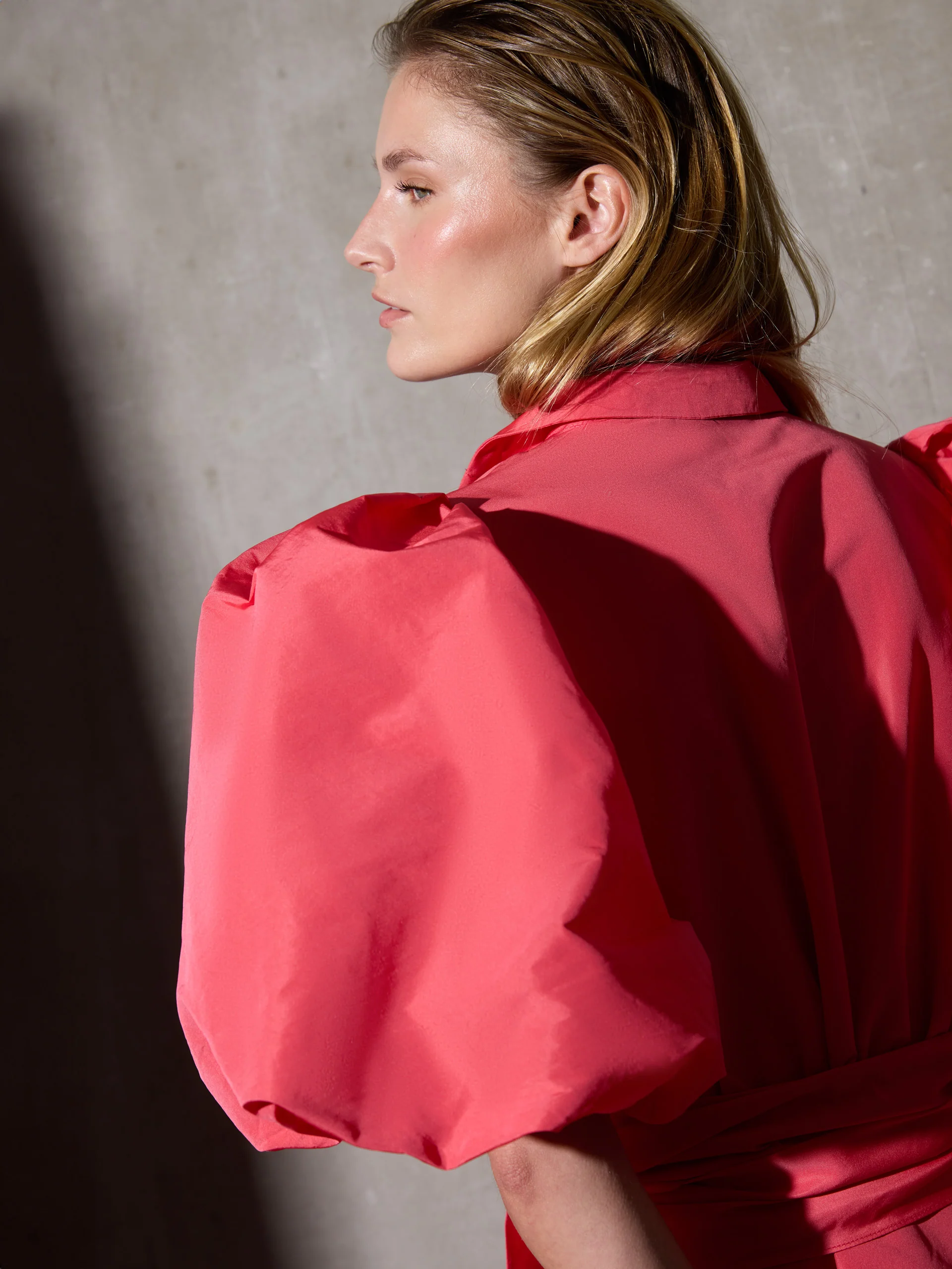 Vestido CaprileXSilbon camisero tafeta rojo - Image 11