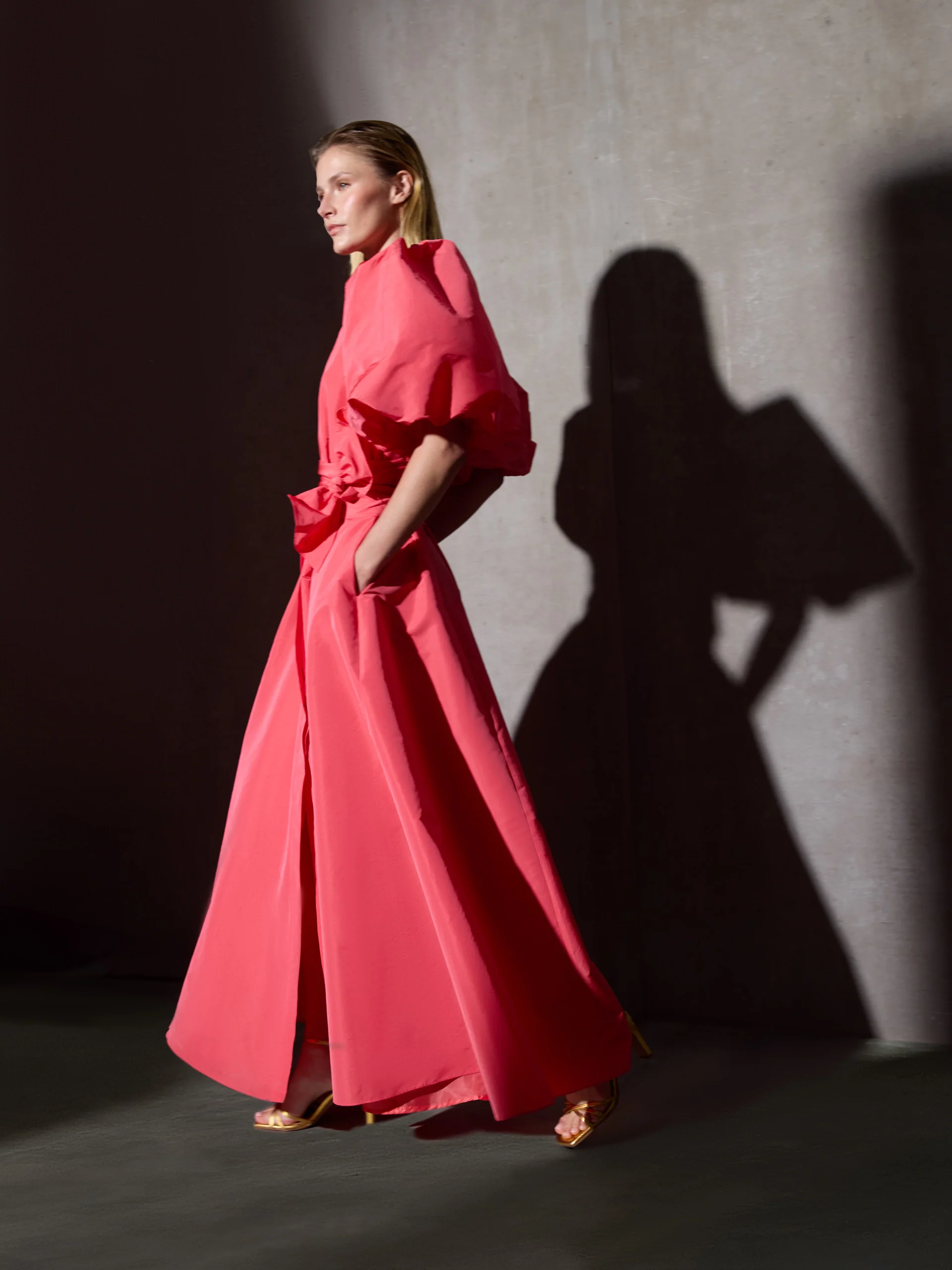 Vestido CaprileXSilbon camisero tafeta rojo - Image 12
