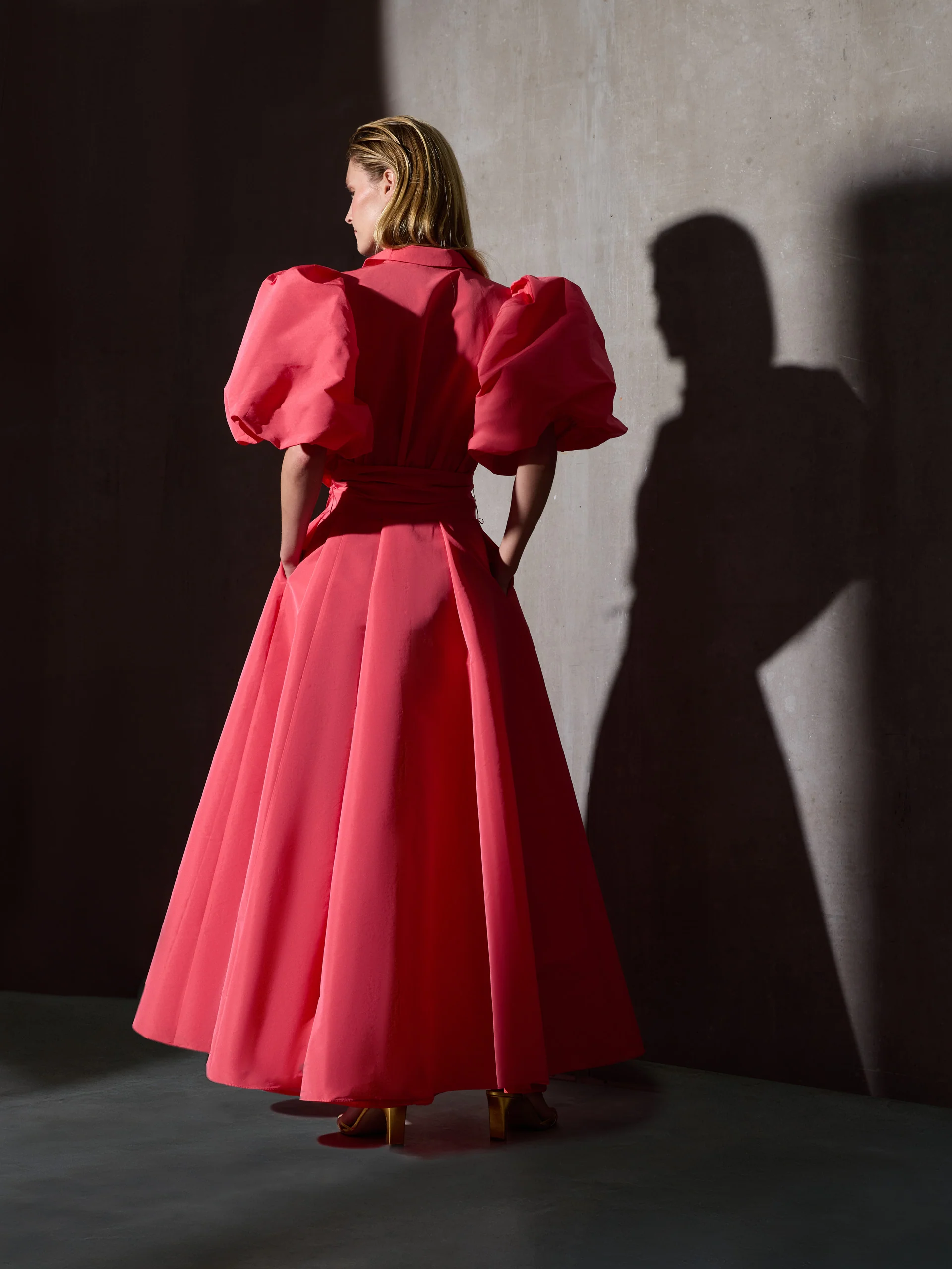 Vestido CaprileXSilbon camisero tafeta rojo - Image 7