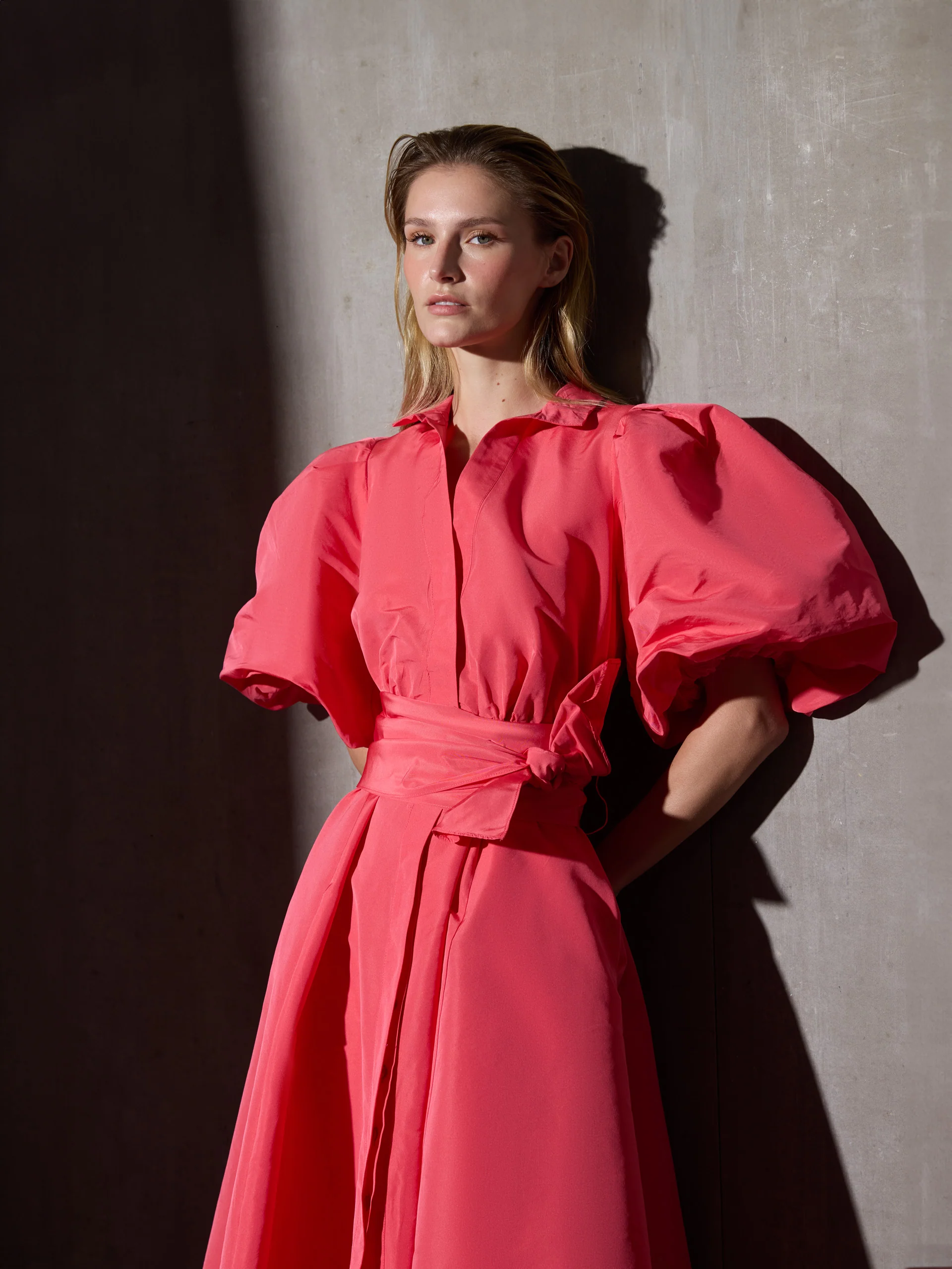 Vestido CaprileXSilbon camisero tafeta rojo - Image 8