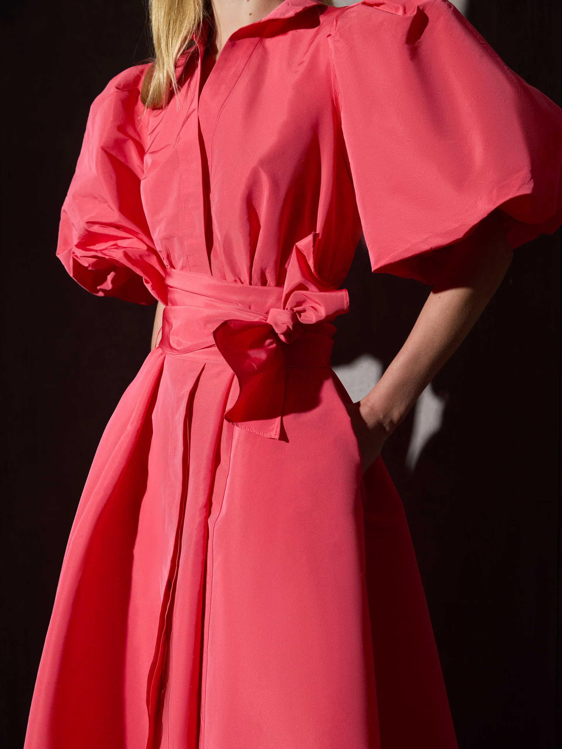 Vestido CaprileXSilbon camisero tafeta rojo - Image 9