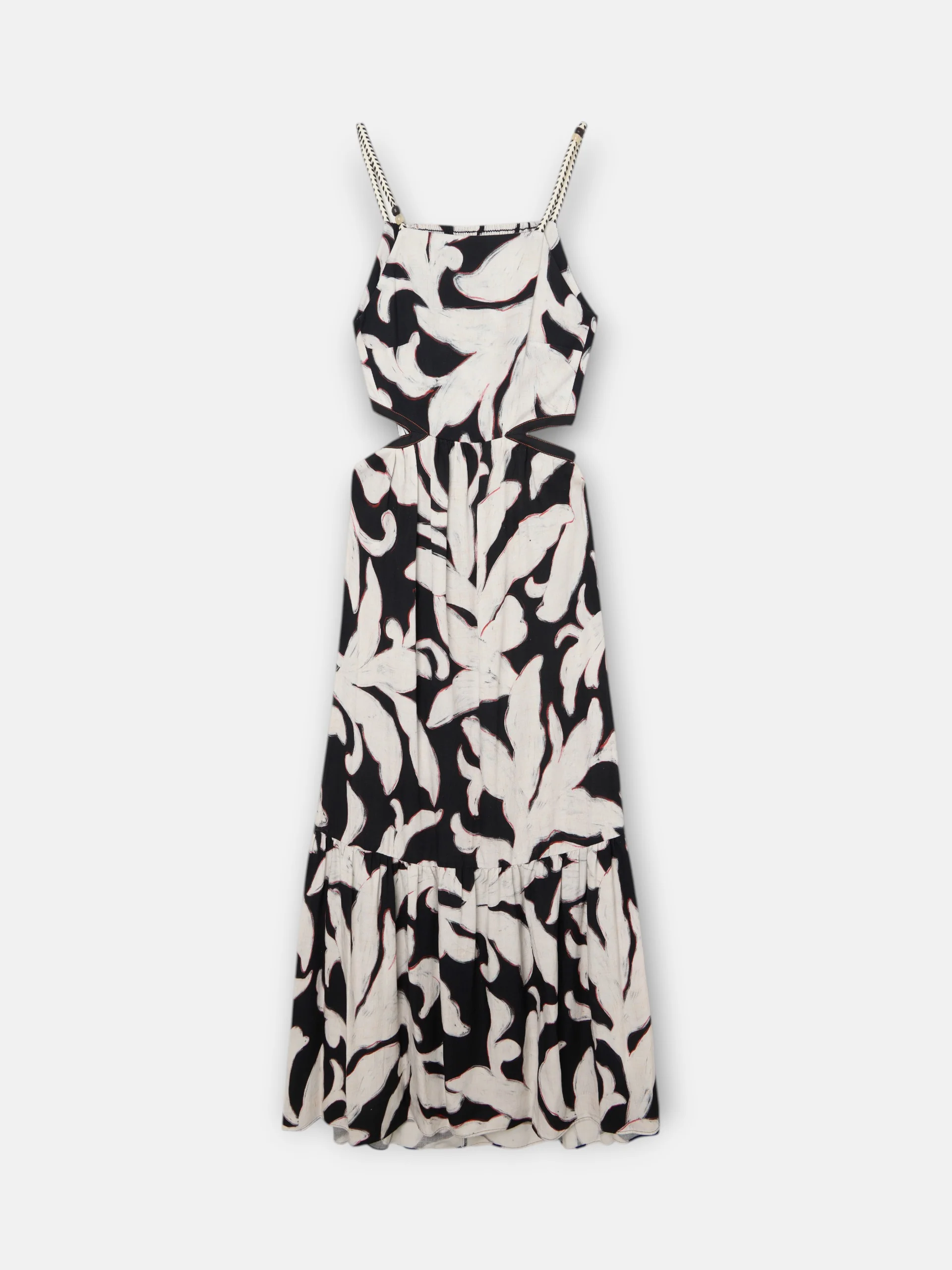 Vestido cut out estampado flores negro - Image 6