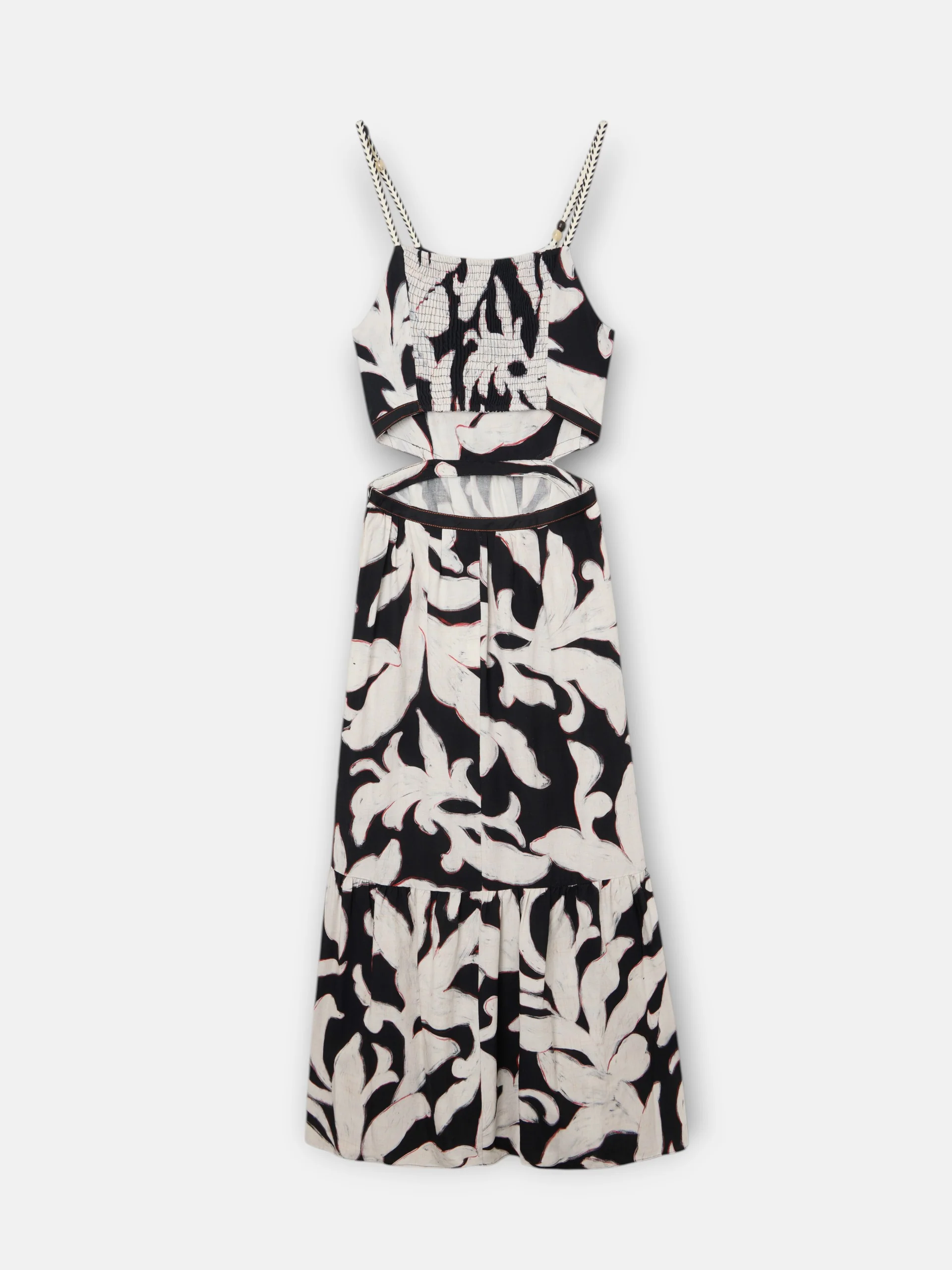 Vestido cut out estampado flores negro - Image 9