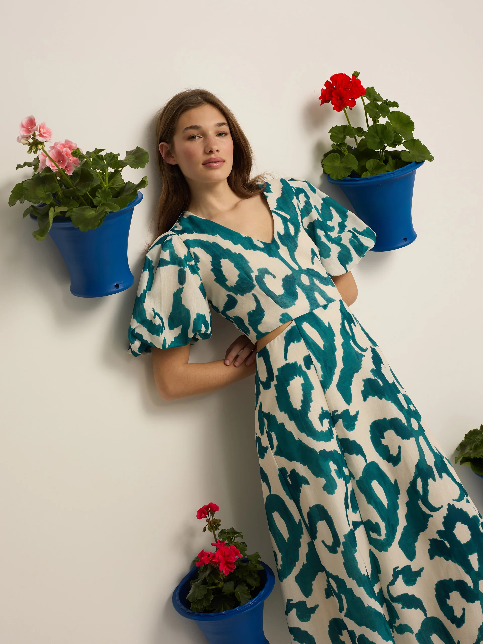 Vestido event collection cut out estampado verde - Image 6