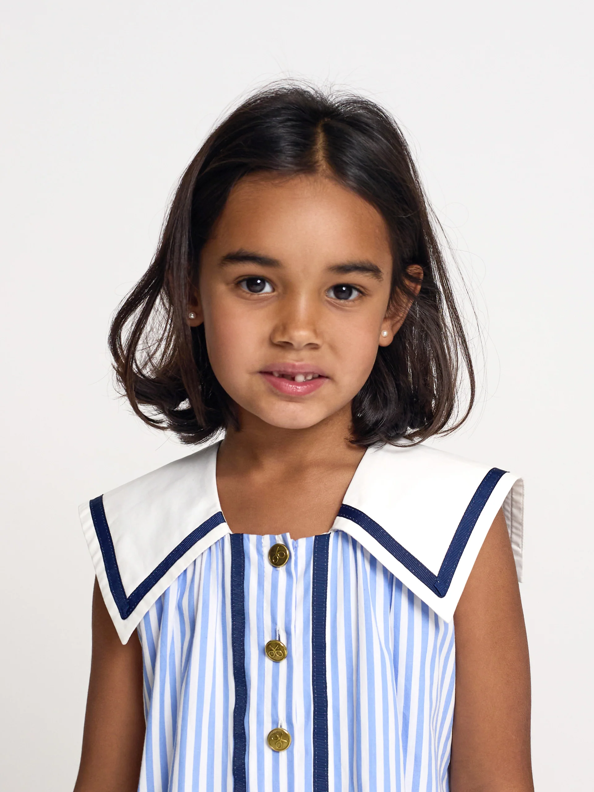 Vestido girl marinero rayas azules - Image 3