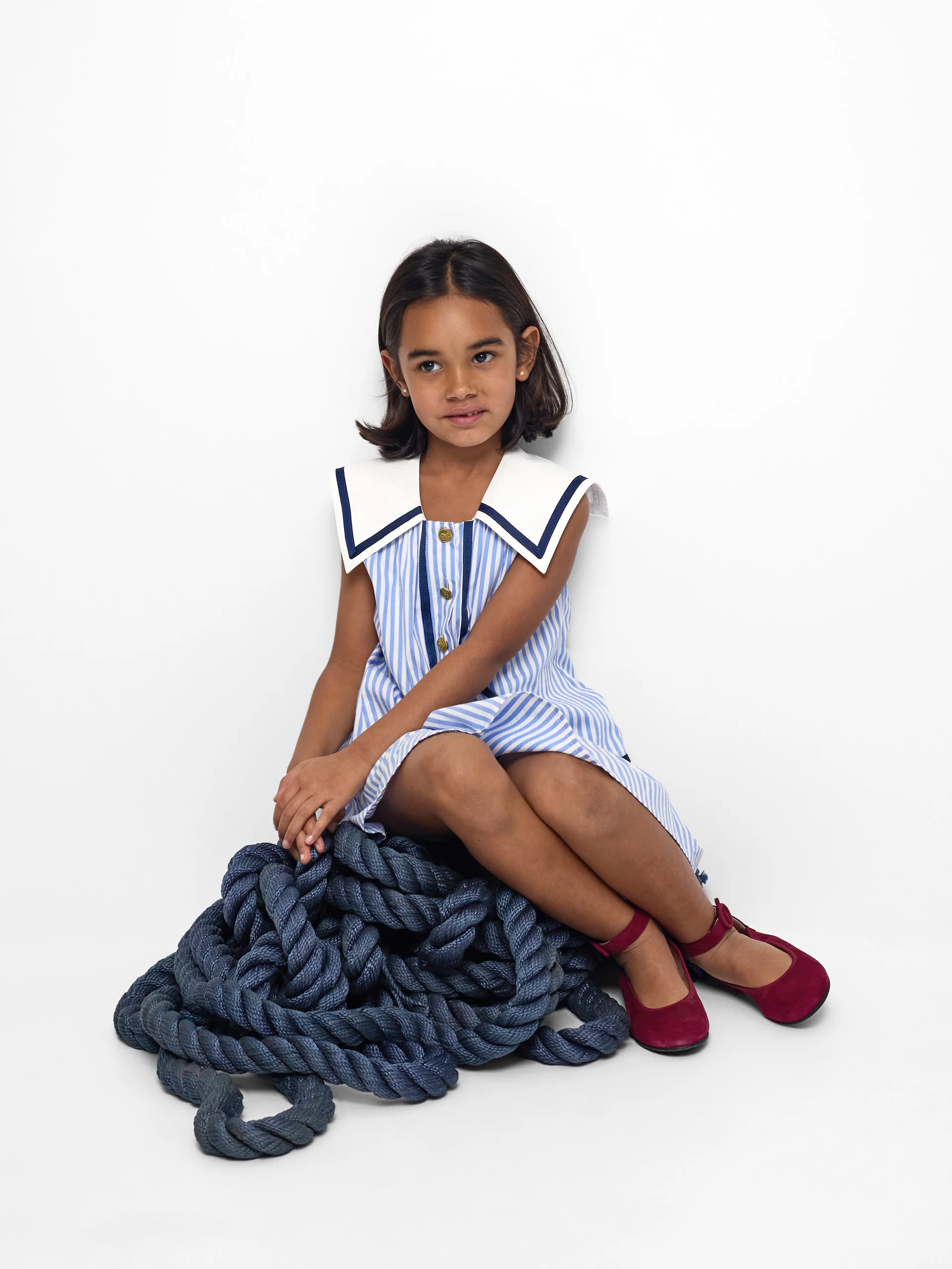 Vestido girl marinero rayas azules - Image 5