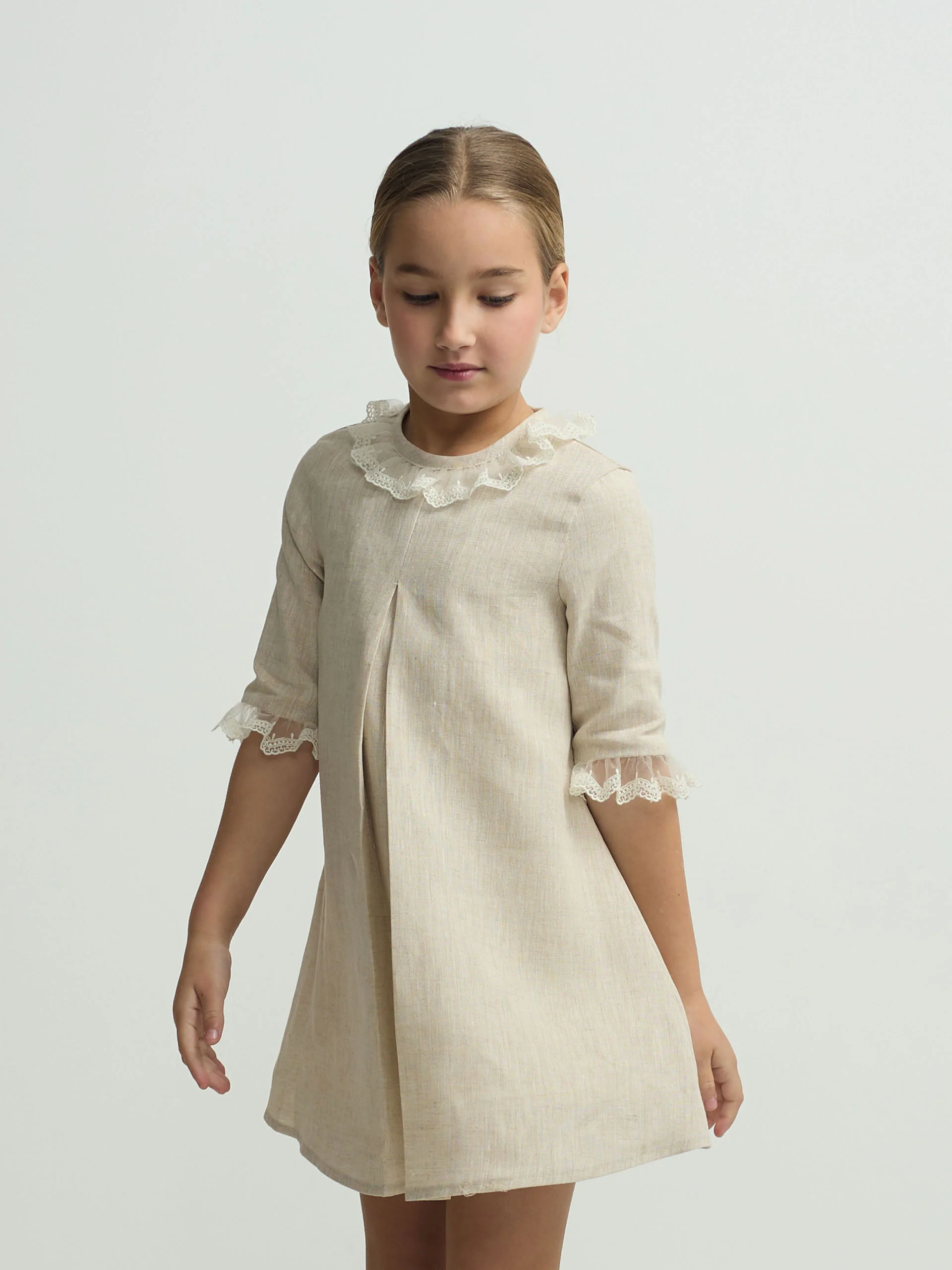 Vestido girl vestir beige - Image 3