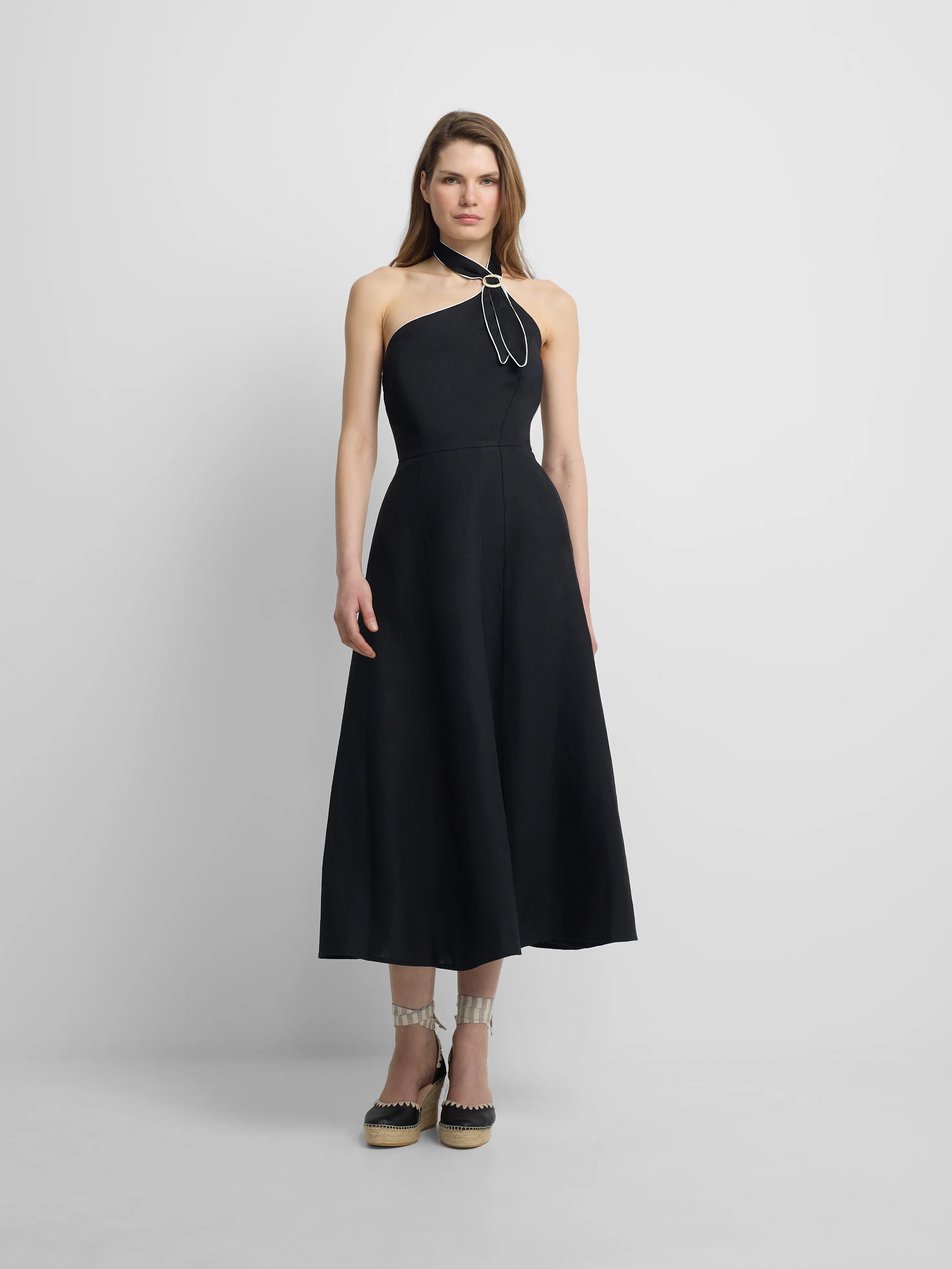 Vestido largo hebilla lino - Image 8