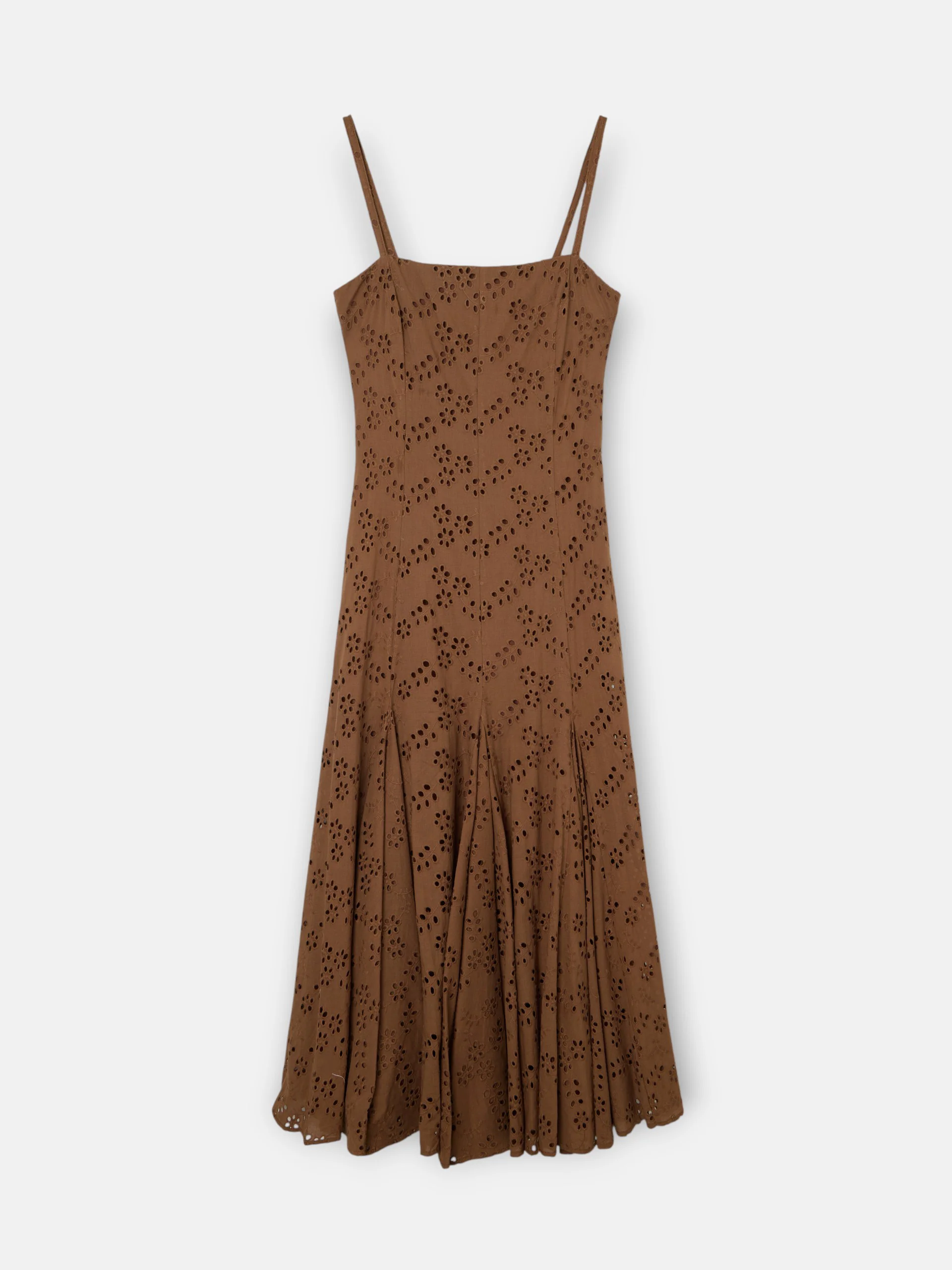 Vestido midi bordados marron - Image 10