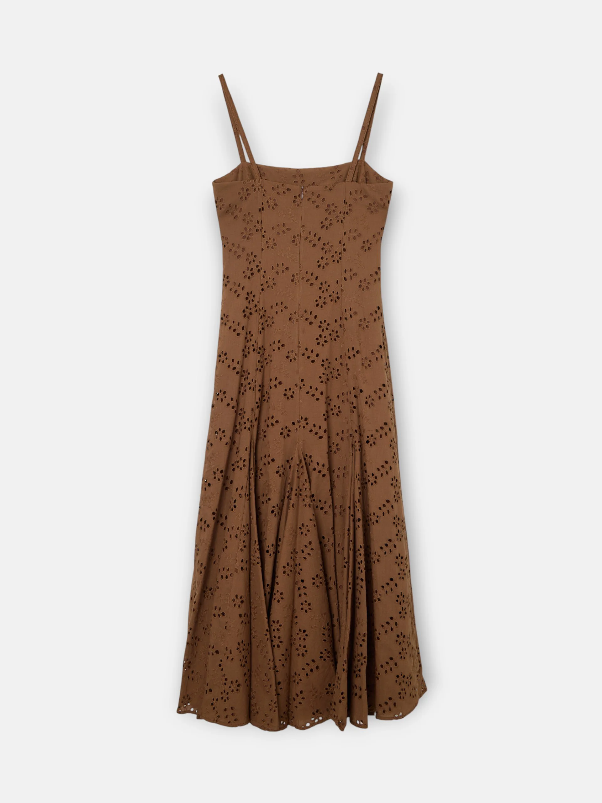 Vestido midi bordados marron - Image 12