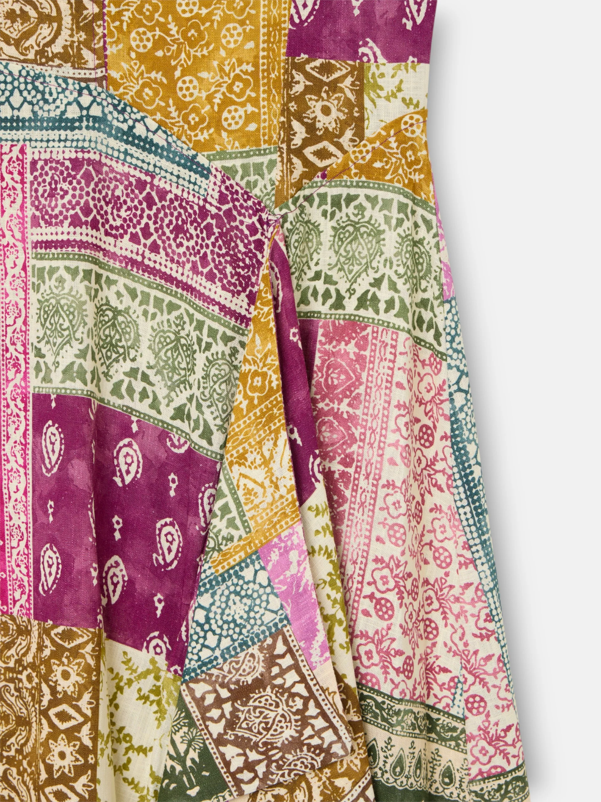 Vestido midi estampado patchwork colores - Image 8