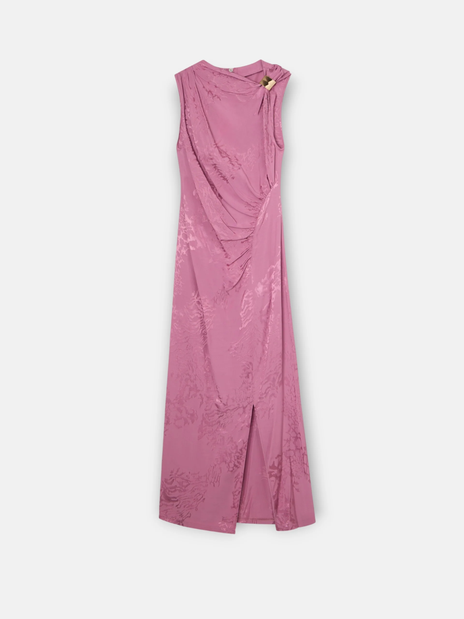 Vestido midi lencero jacquard morado - Image 9