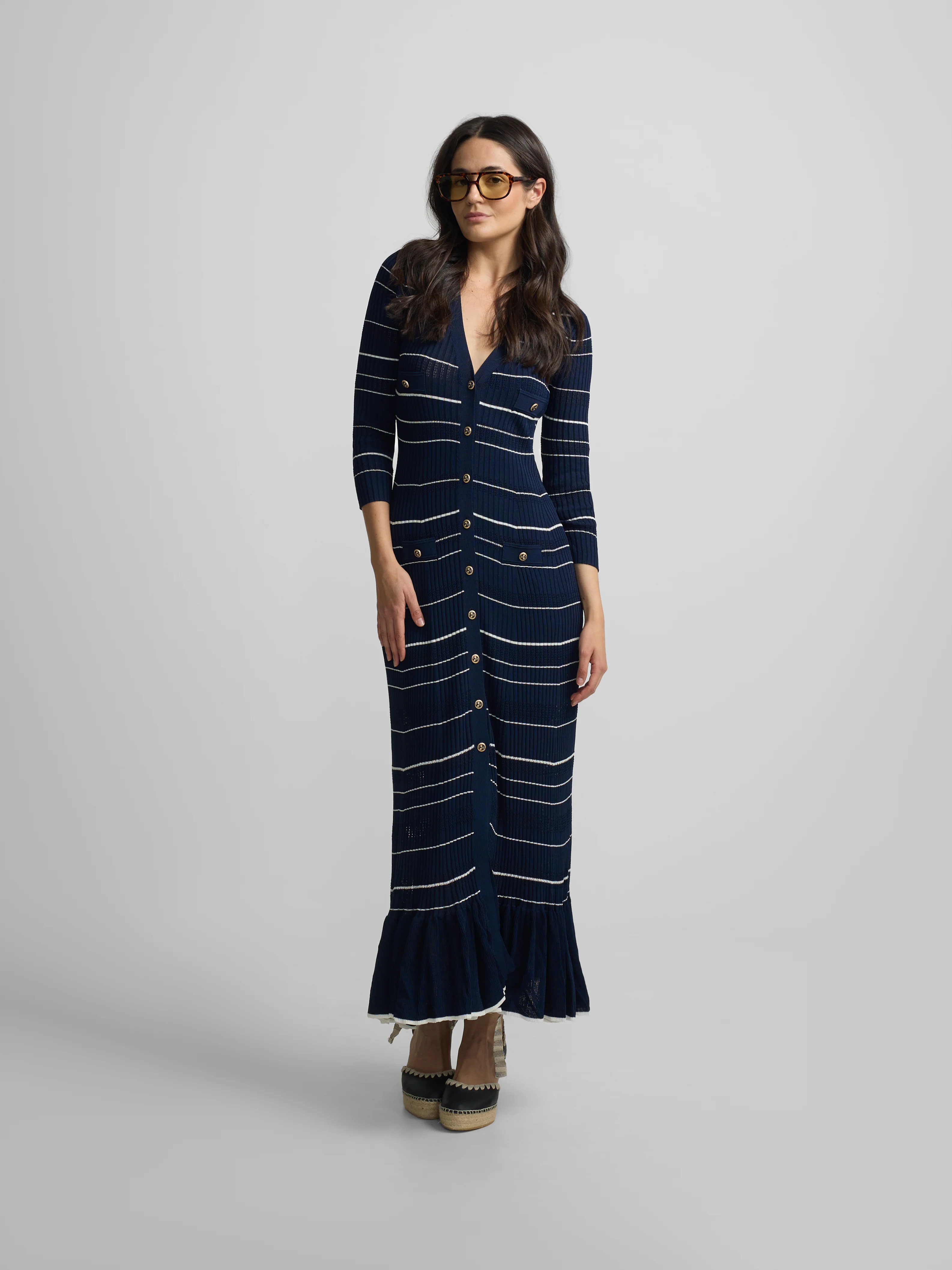 Vestido punto largo marino - Image 3